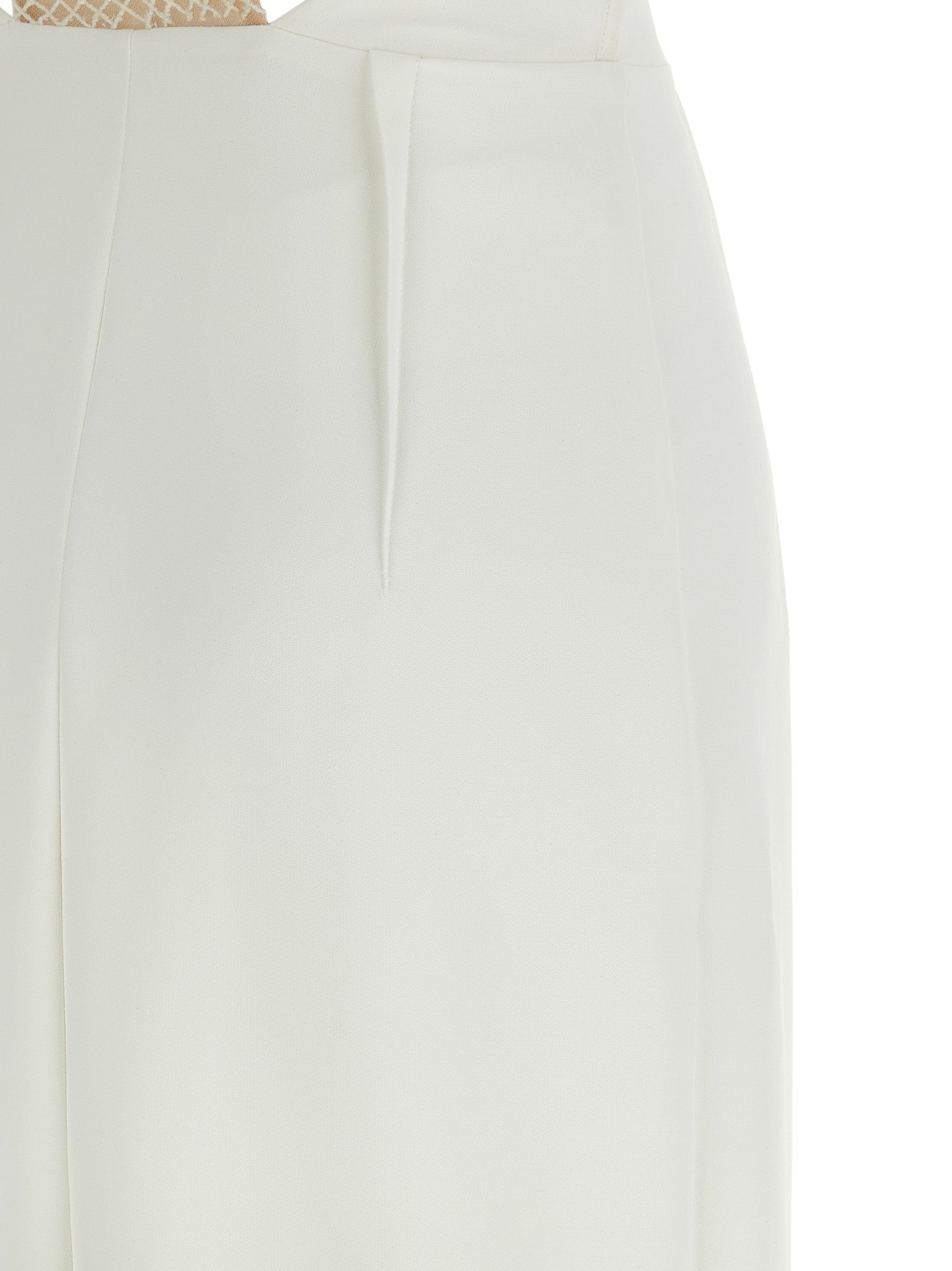 White Polyester Long Dress
