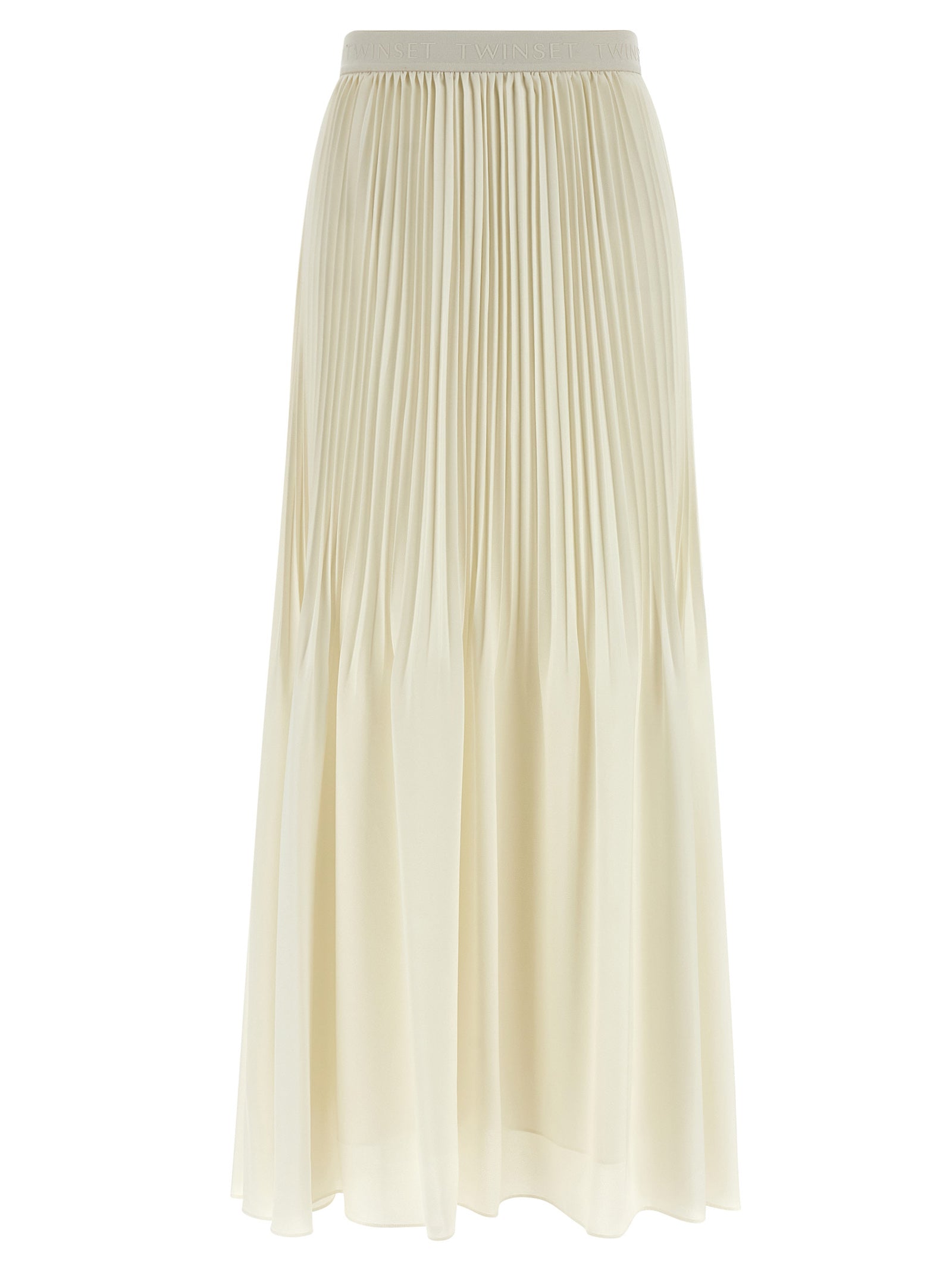 White Polyester Mini Skirt