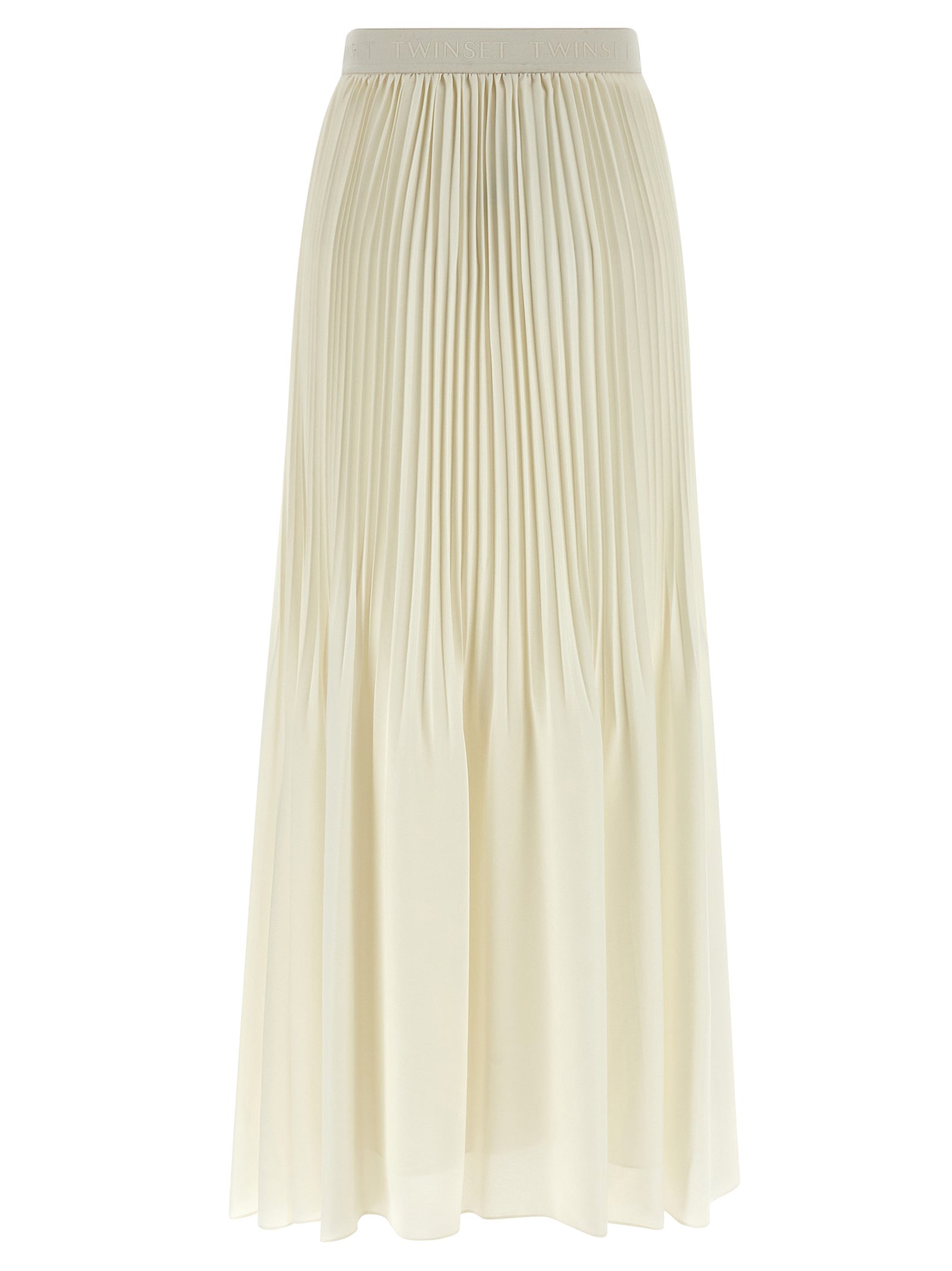 White Polyester Mini Skirt