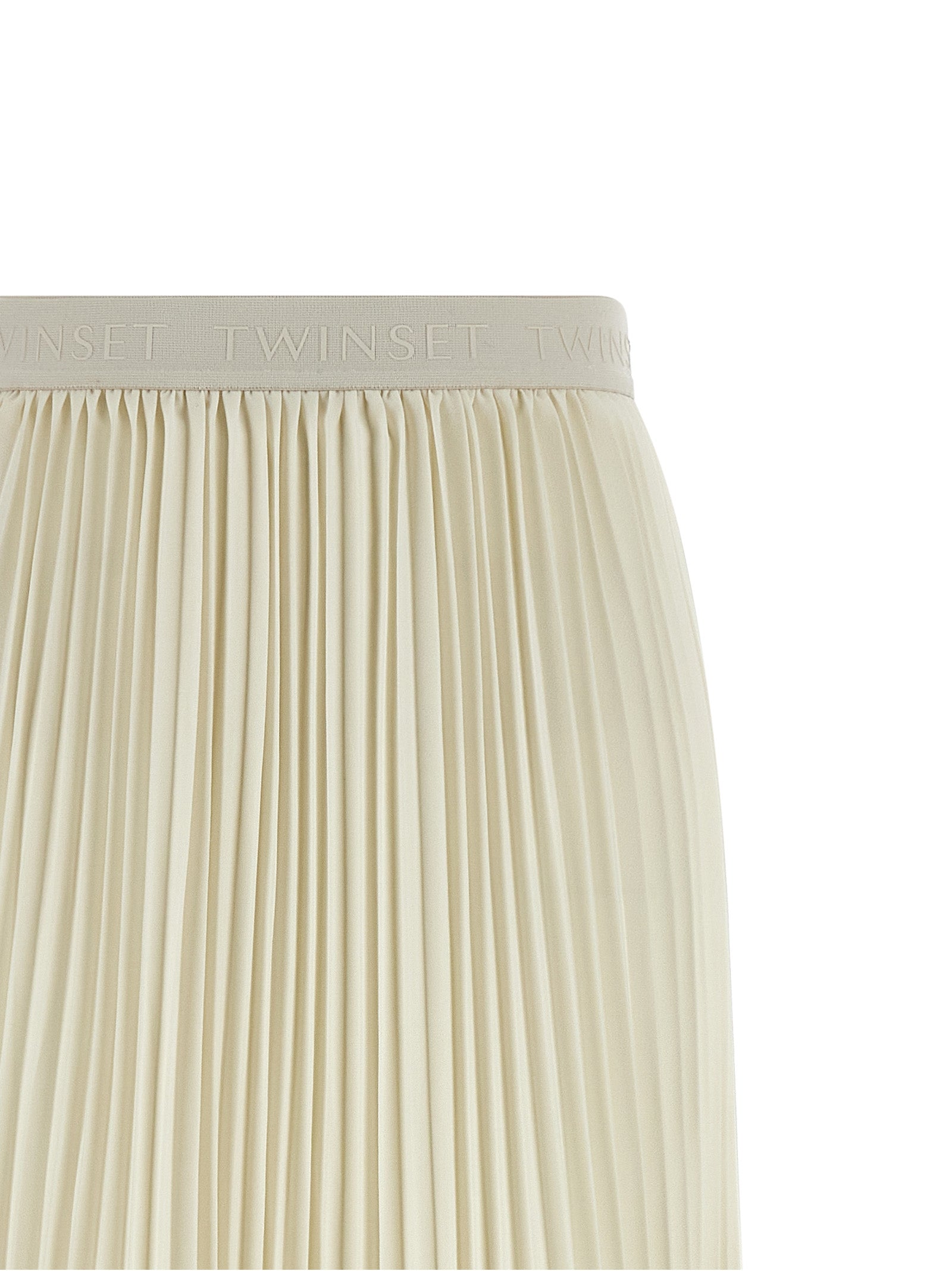 White Polyester Mini Skirt