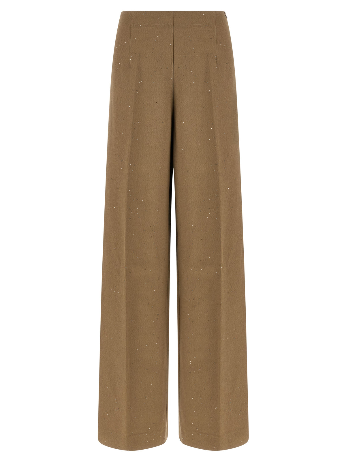Brown Viscose Casual Pants