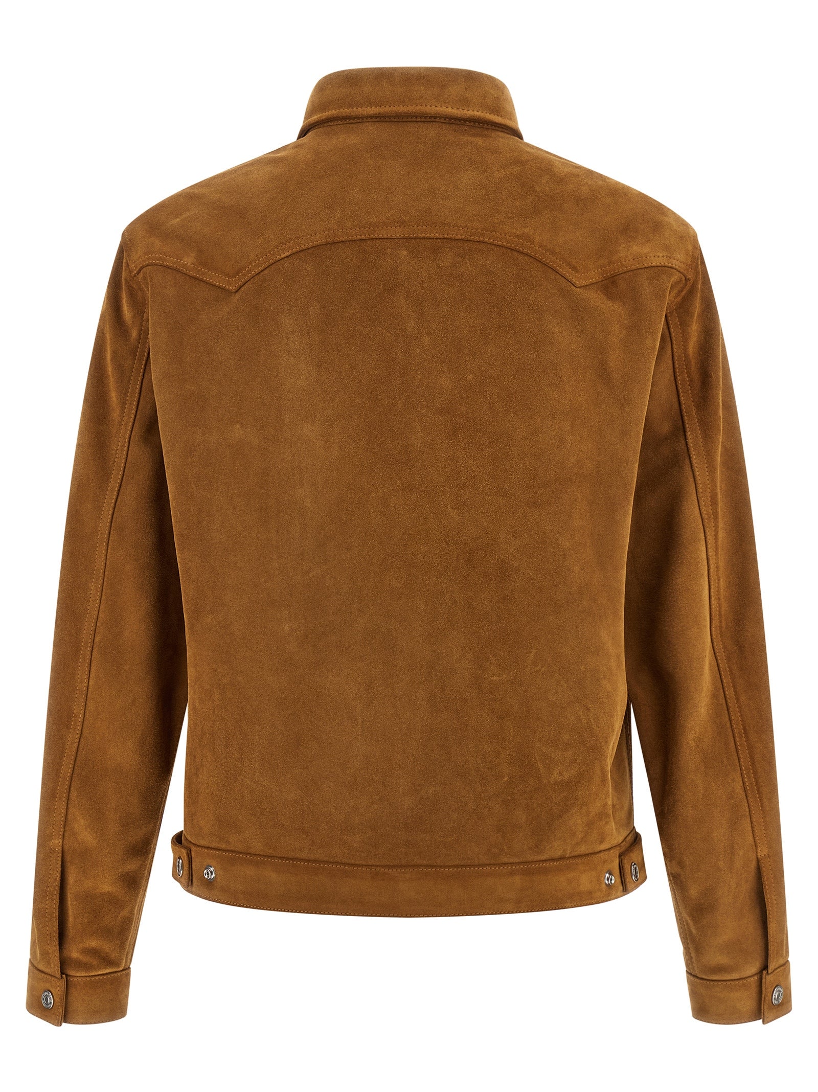 Beige Polyvinyl Leather Jacket