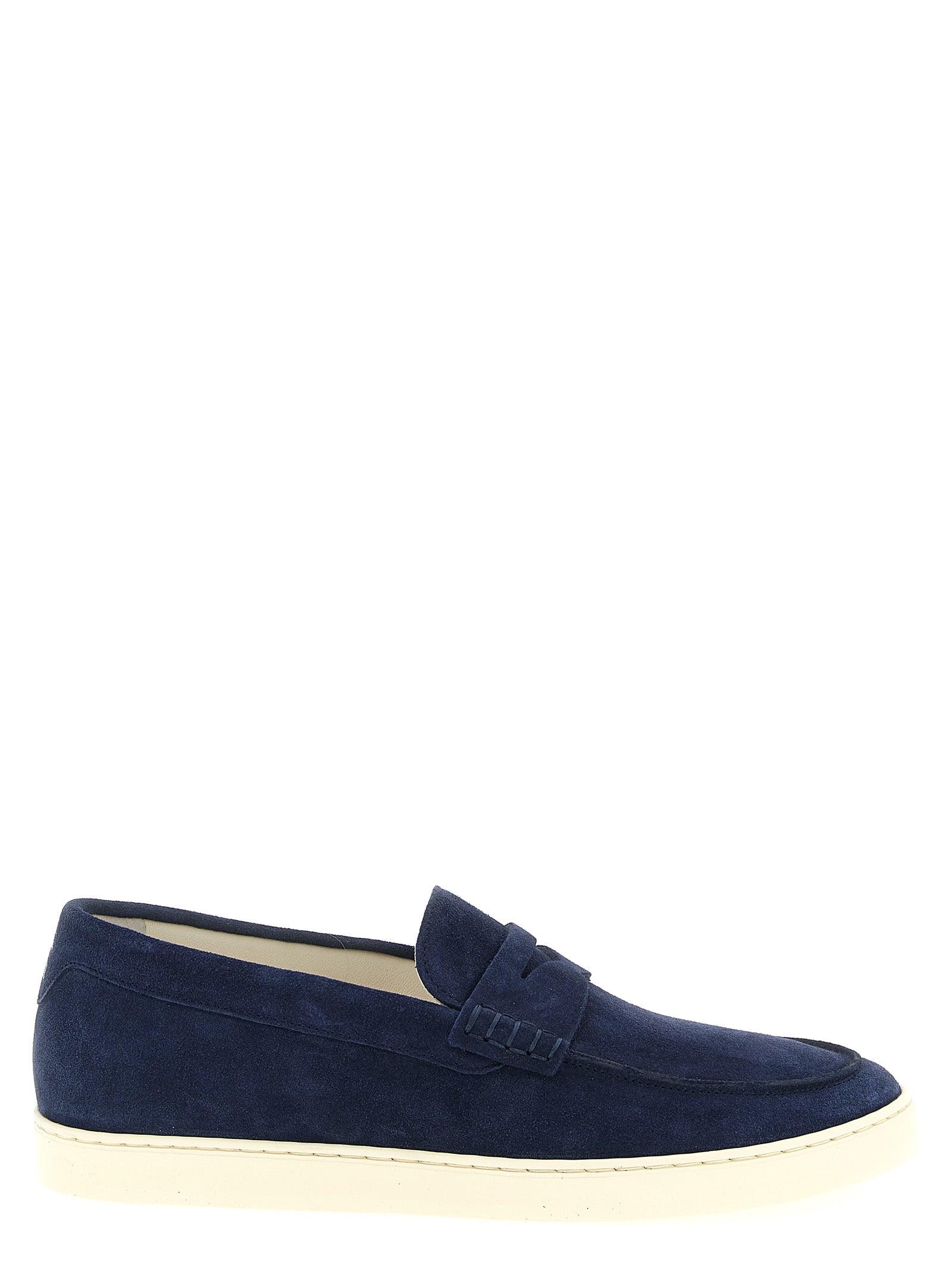 Blue Calfskin Slip-On Loafers