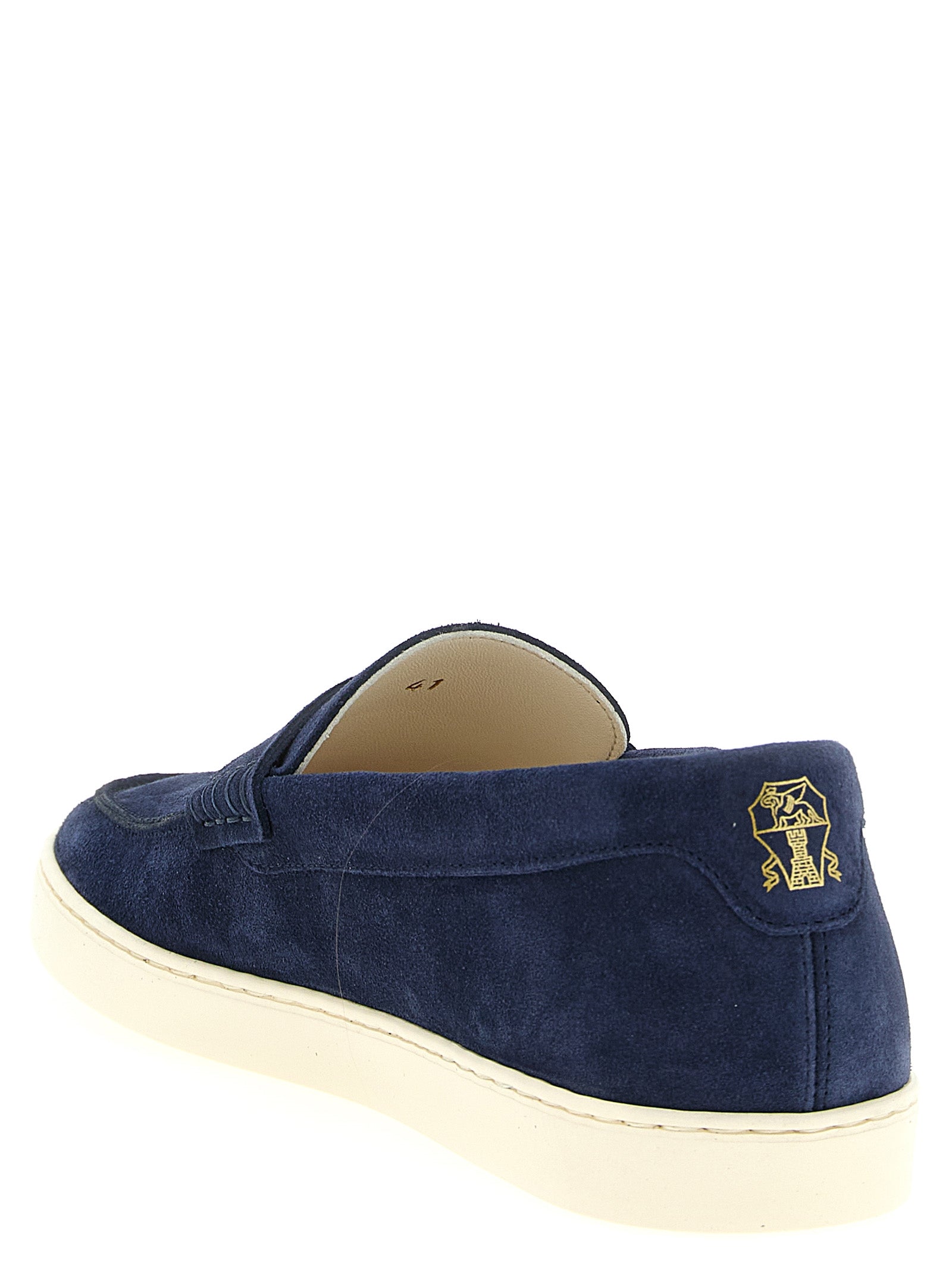 Blue Calfskin Slip-On Loafers