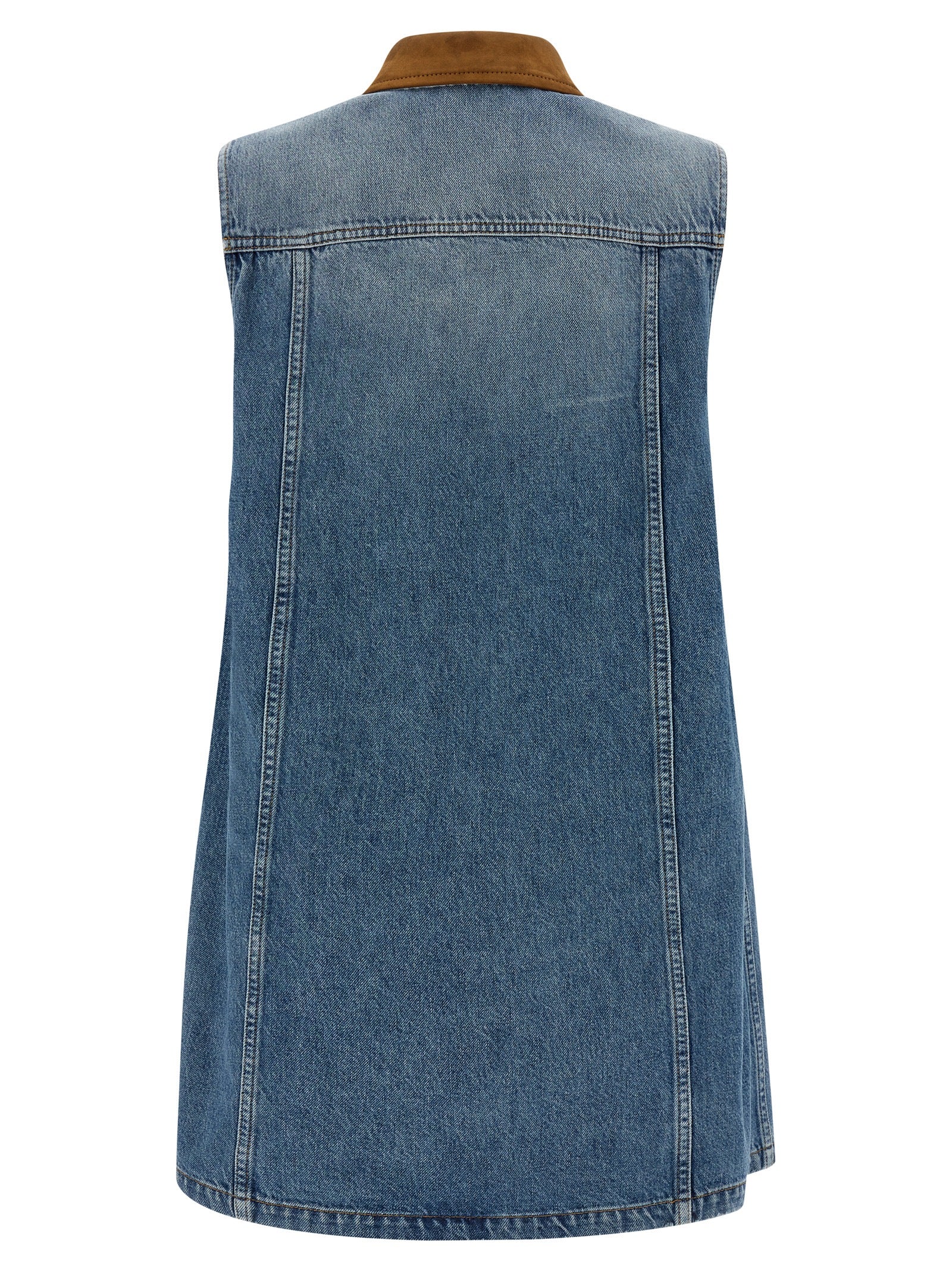 Blue Cotton Short Dress
