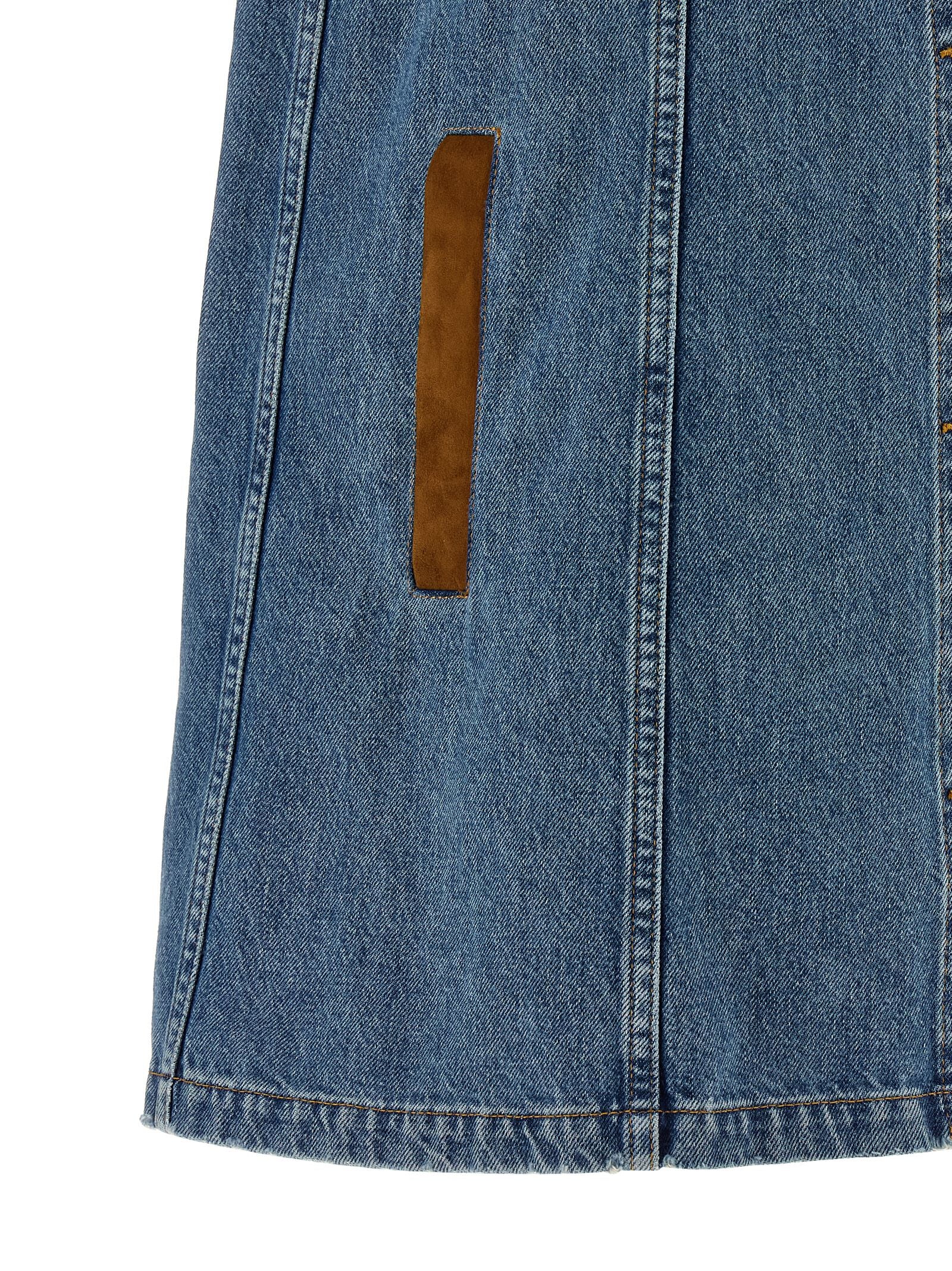 Blue Cotton Short Dress