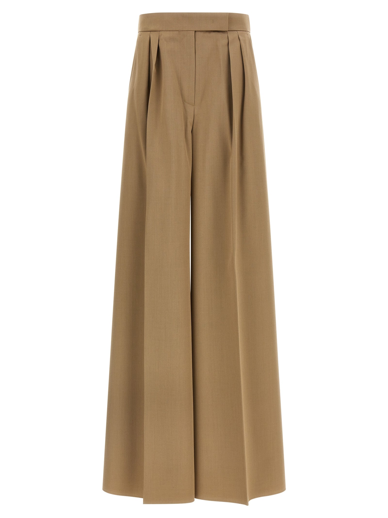 Brown Virgin Wool Casual Pants