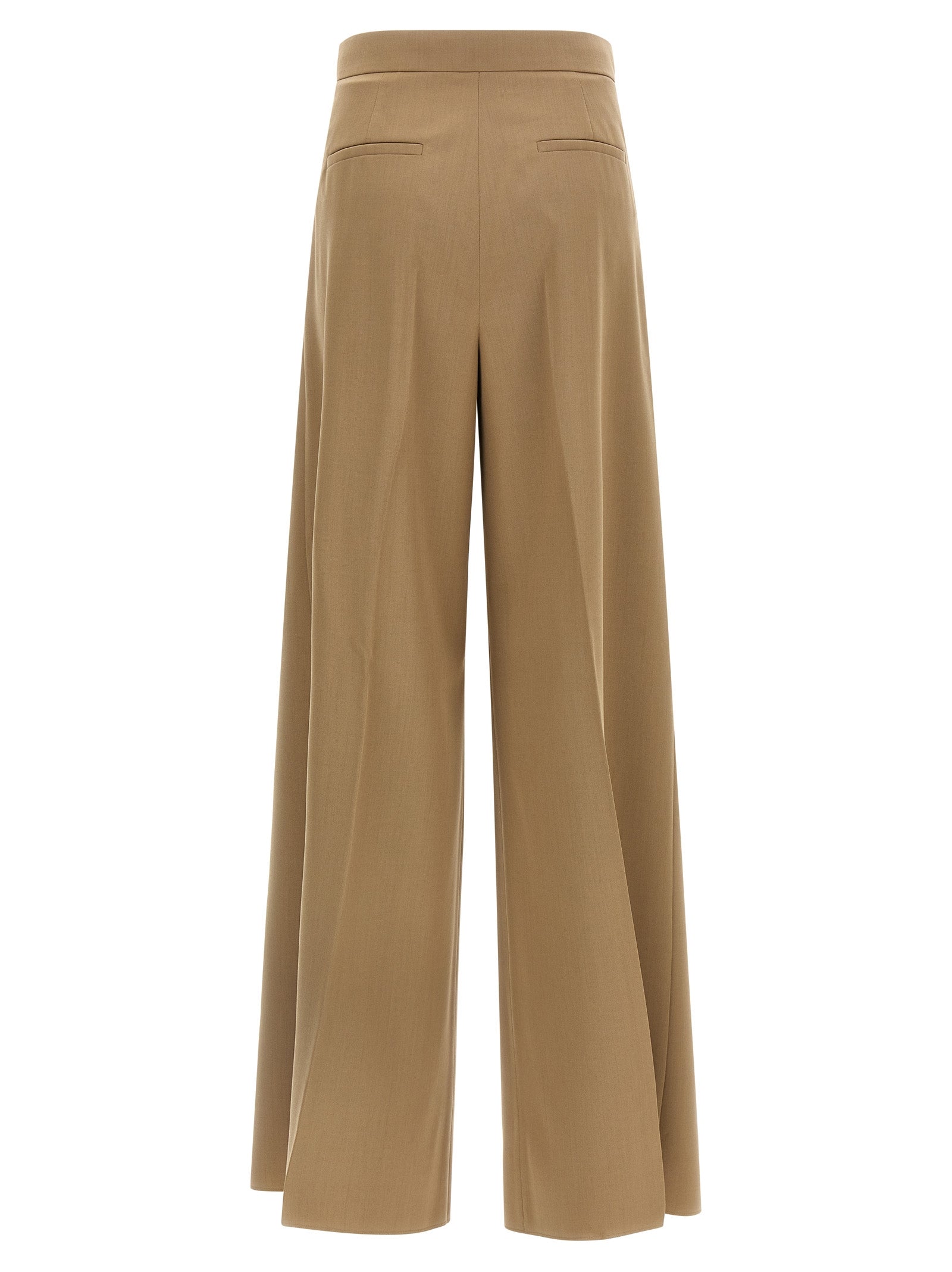 Brown Virgin Wool Casual Pants