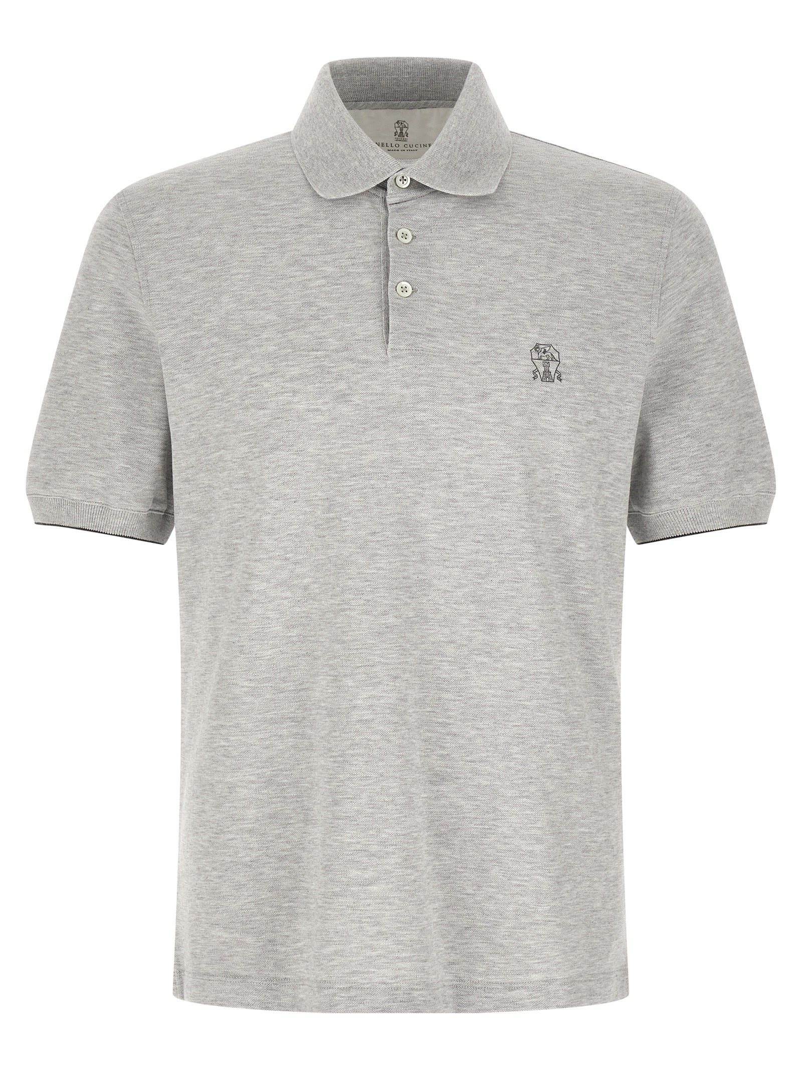 Gray Cotton Polo Shirt