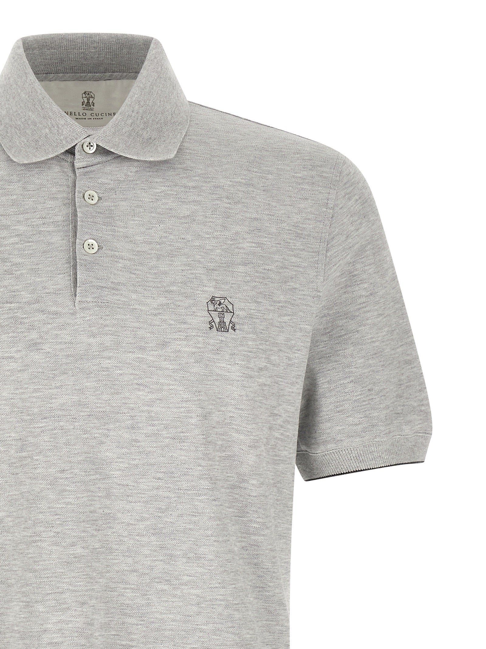 Gray Cotton Polo Shirt
