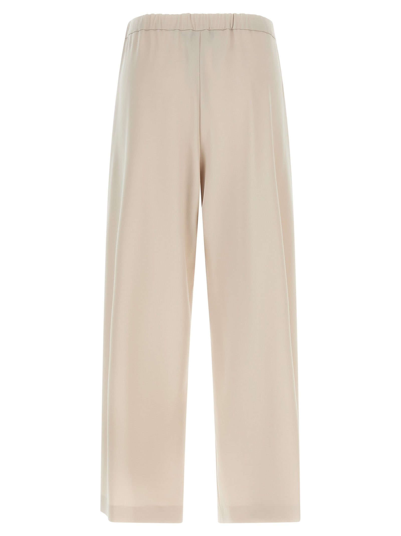 Beige Virgin Wool Athletic Pants