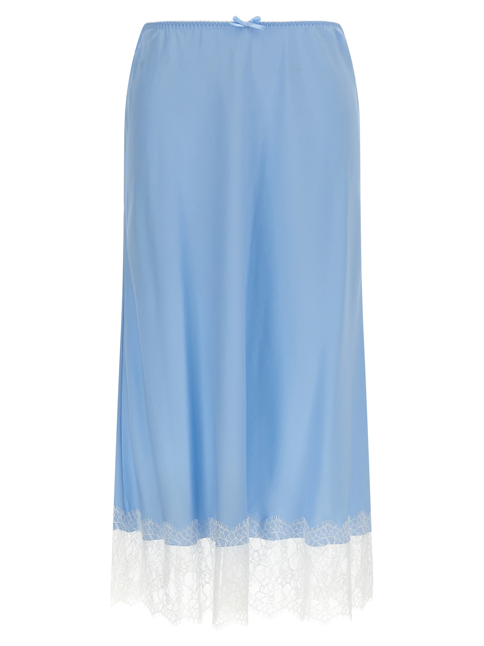 Blue Acetate Midi Skirt