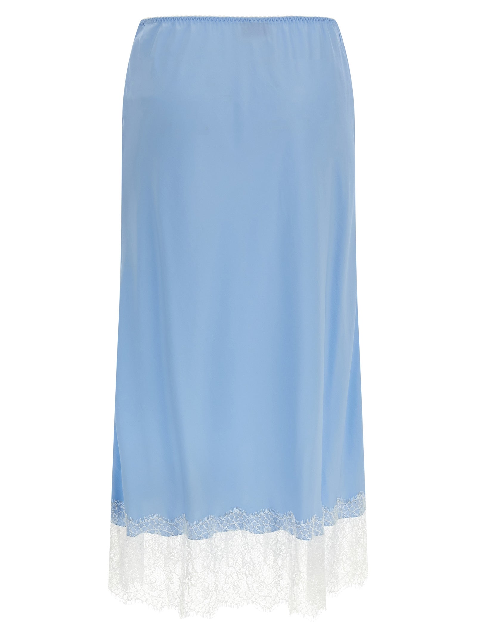 Blue Acetate Midi Skirt