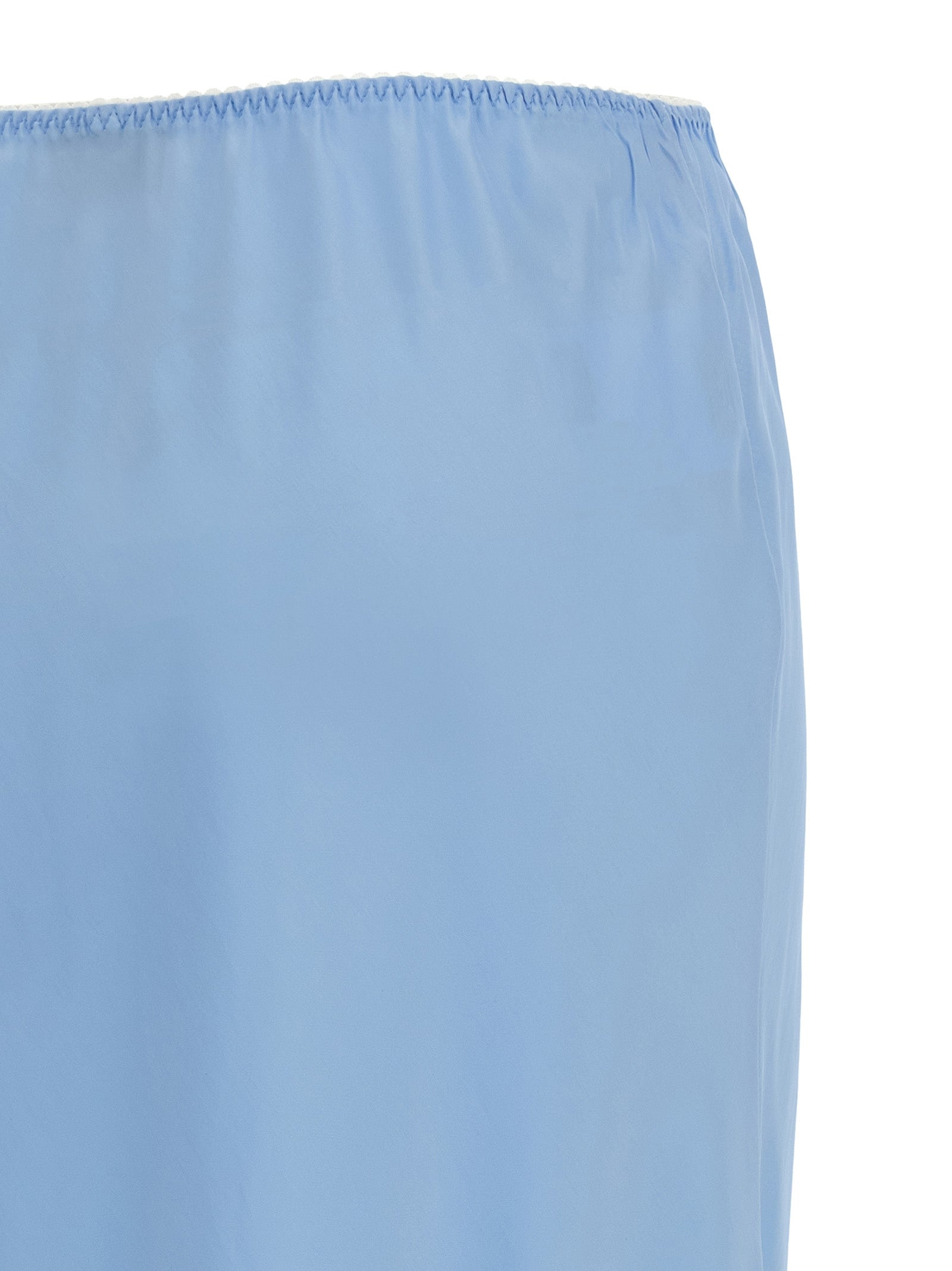 Blue Acetate Midi Skirt