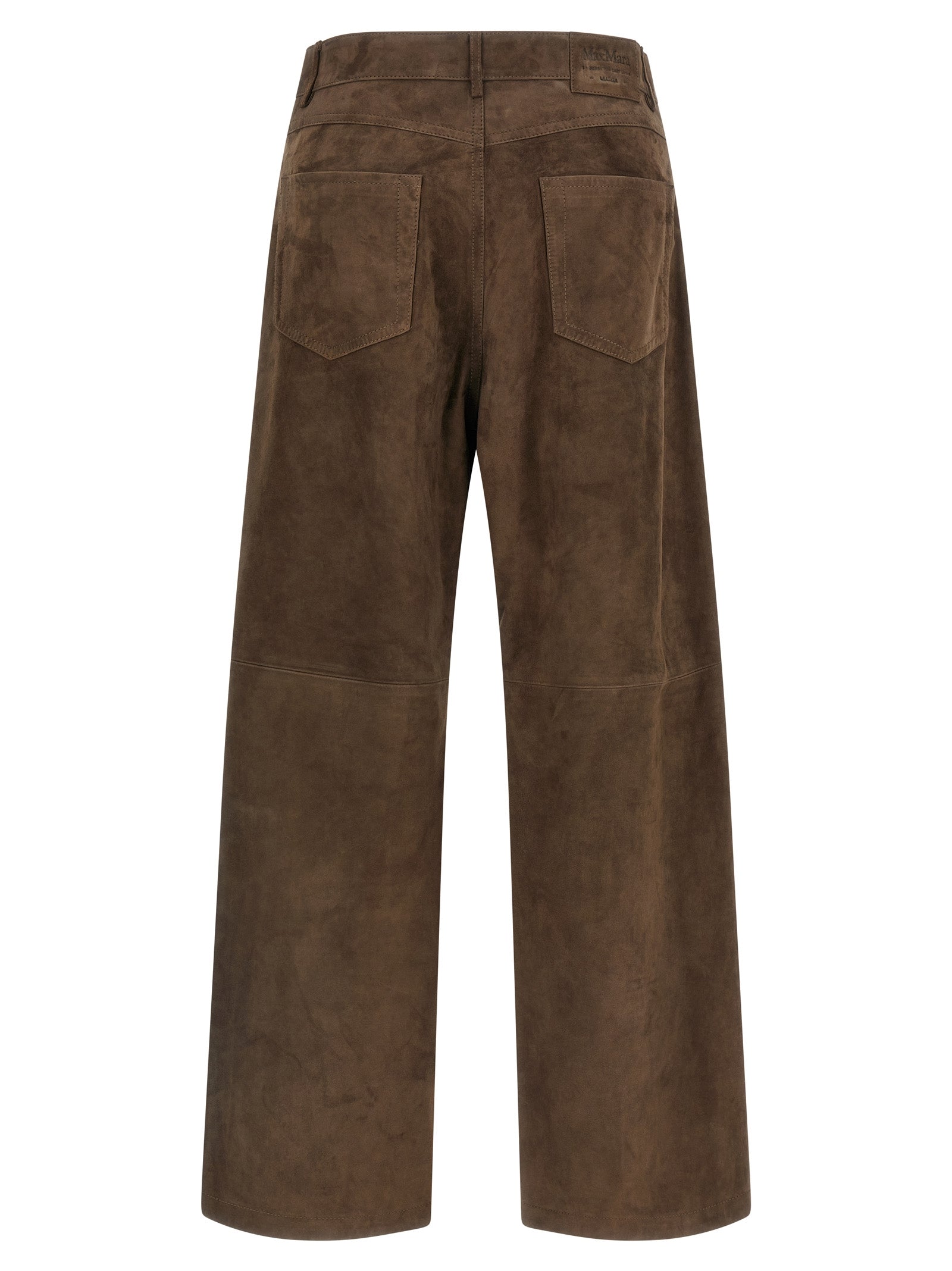Brown Lamb Leather Casual Pants