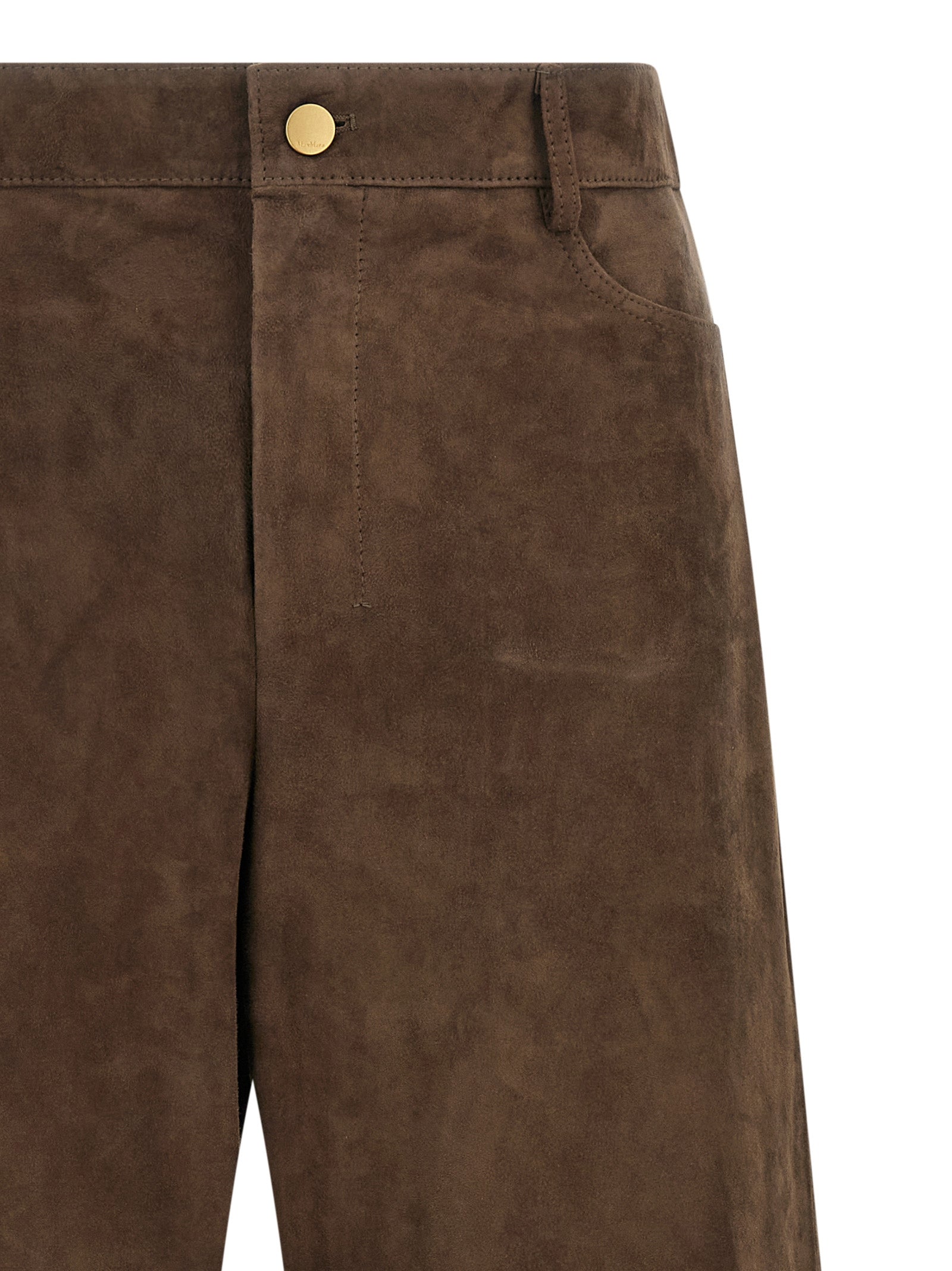 Brown Lamb Leather Casual Pants