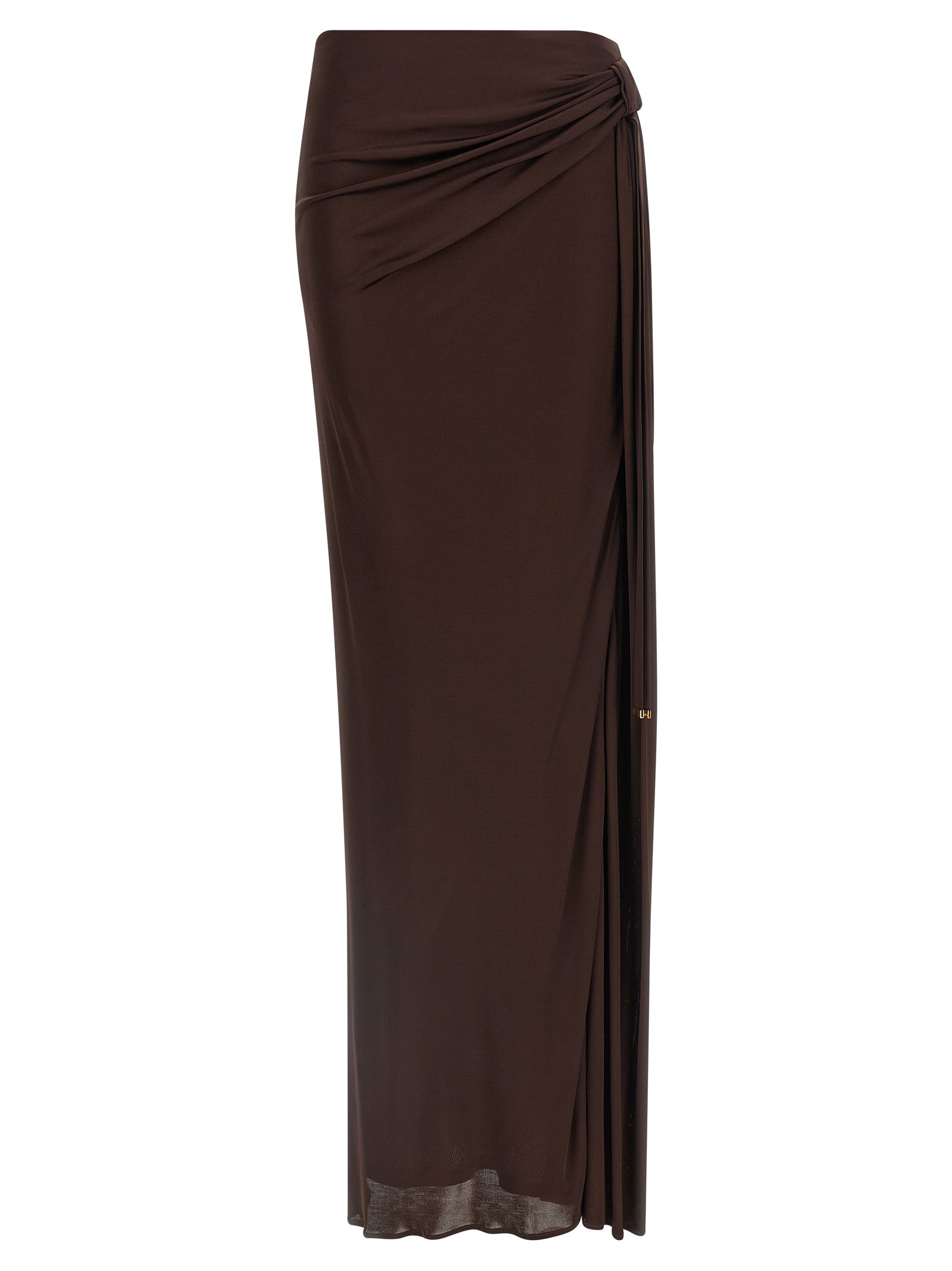 Brown Viscose Mini Skirt