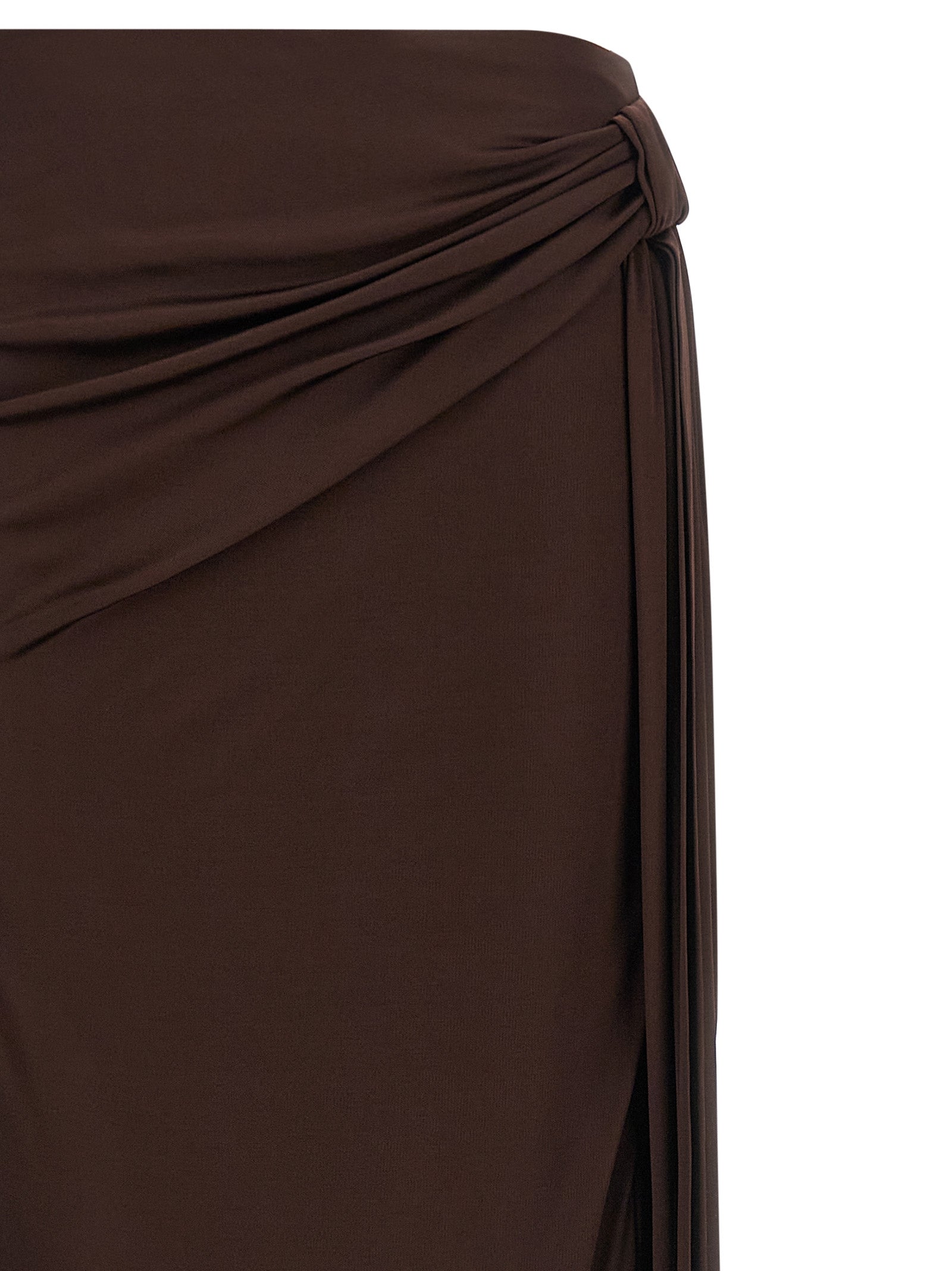 Brown Viscose Mini Skirt