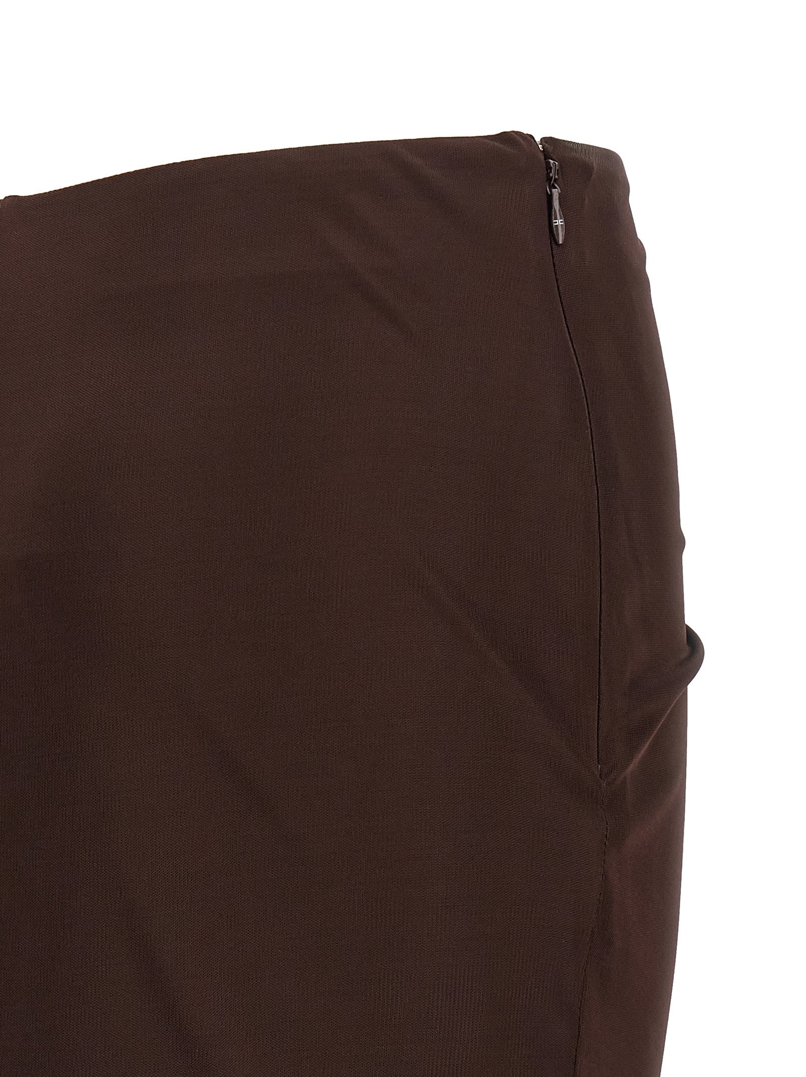 Brown Viscose Mini Skirt