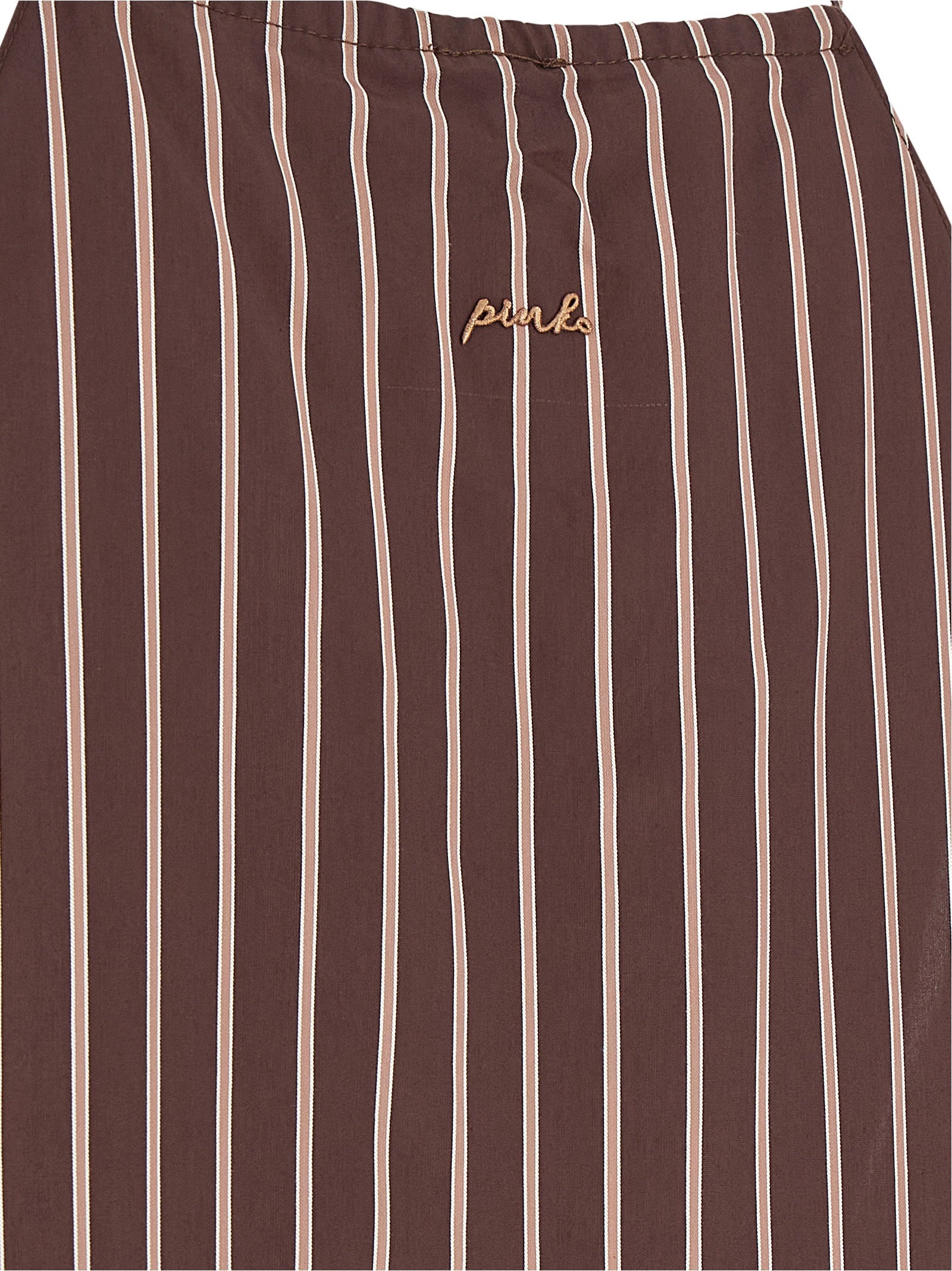 Brown Viscose Sleeveles T-Shirt