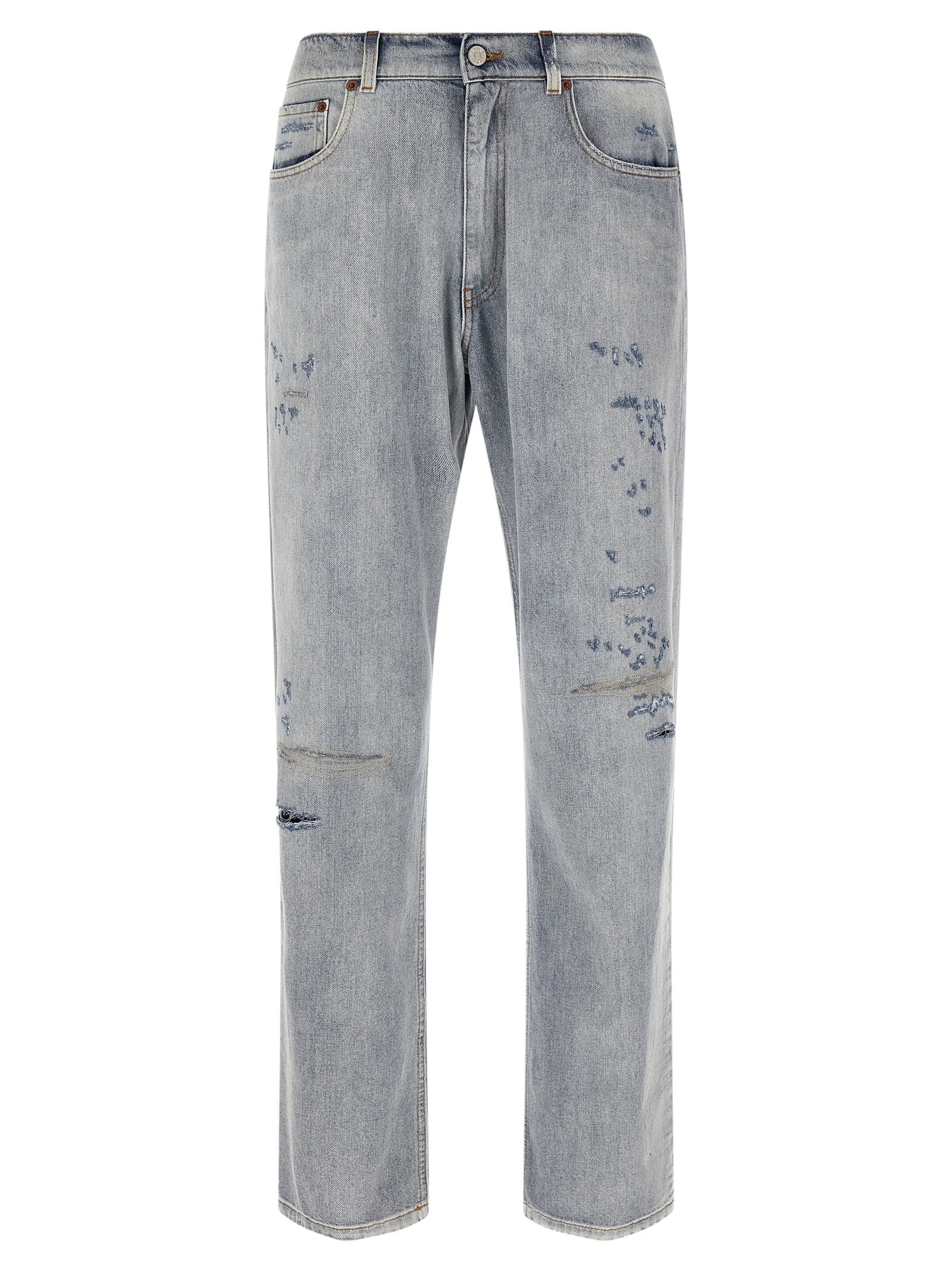 Blue Cotton Relaxed Fit Jeans