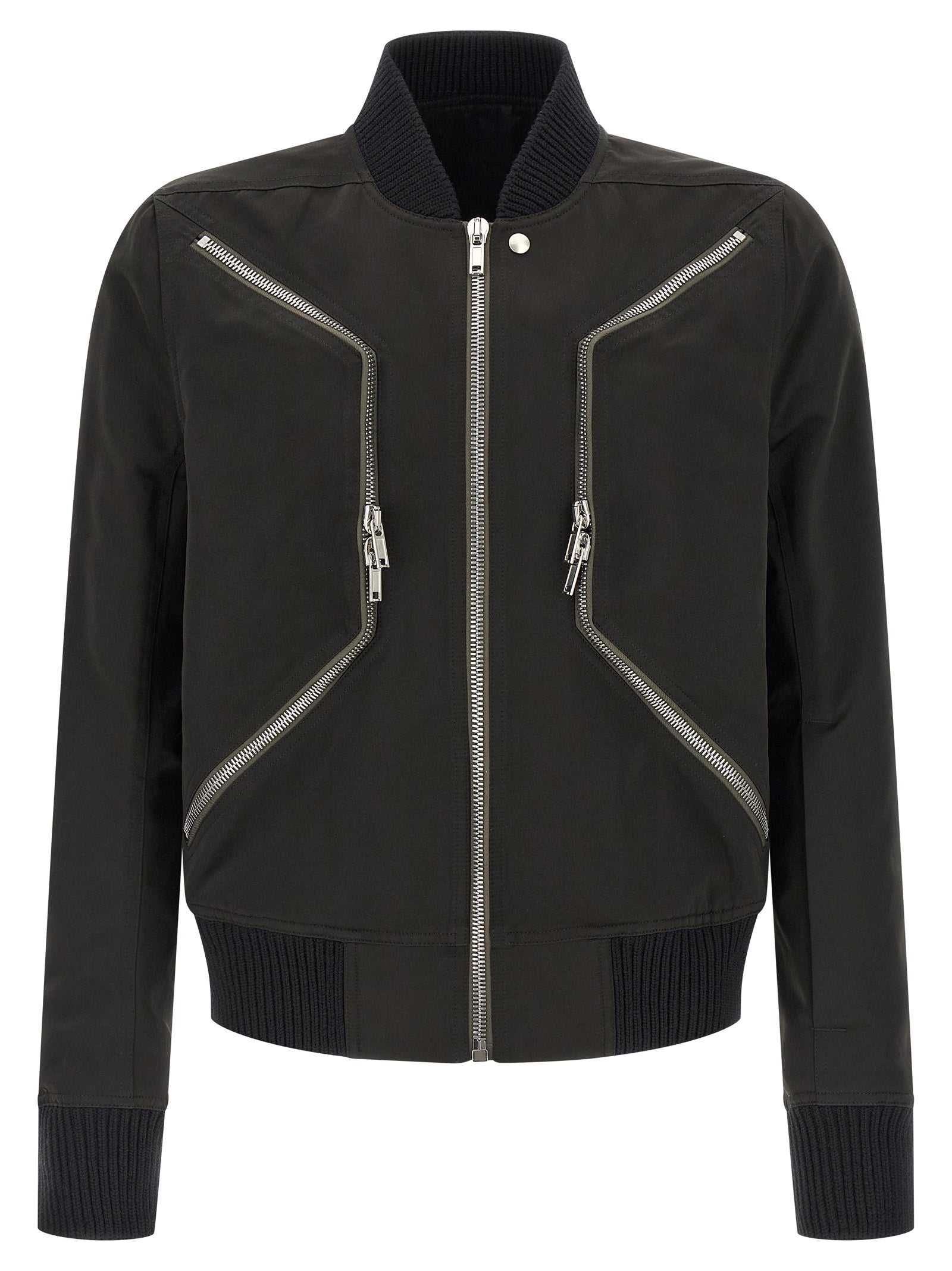 Black Polyester Bomber