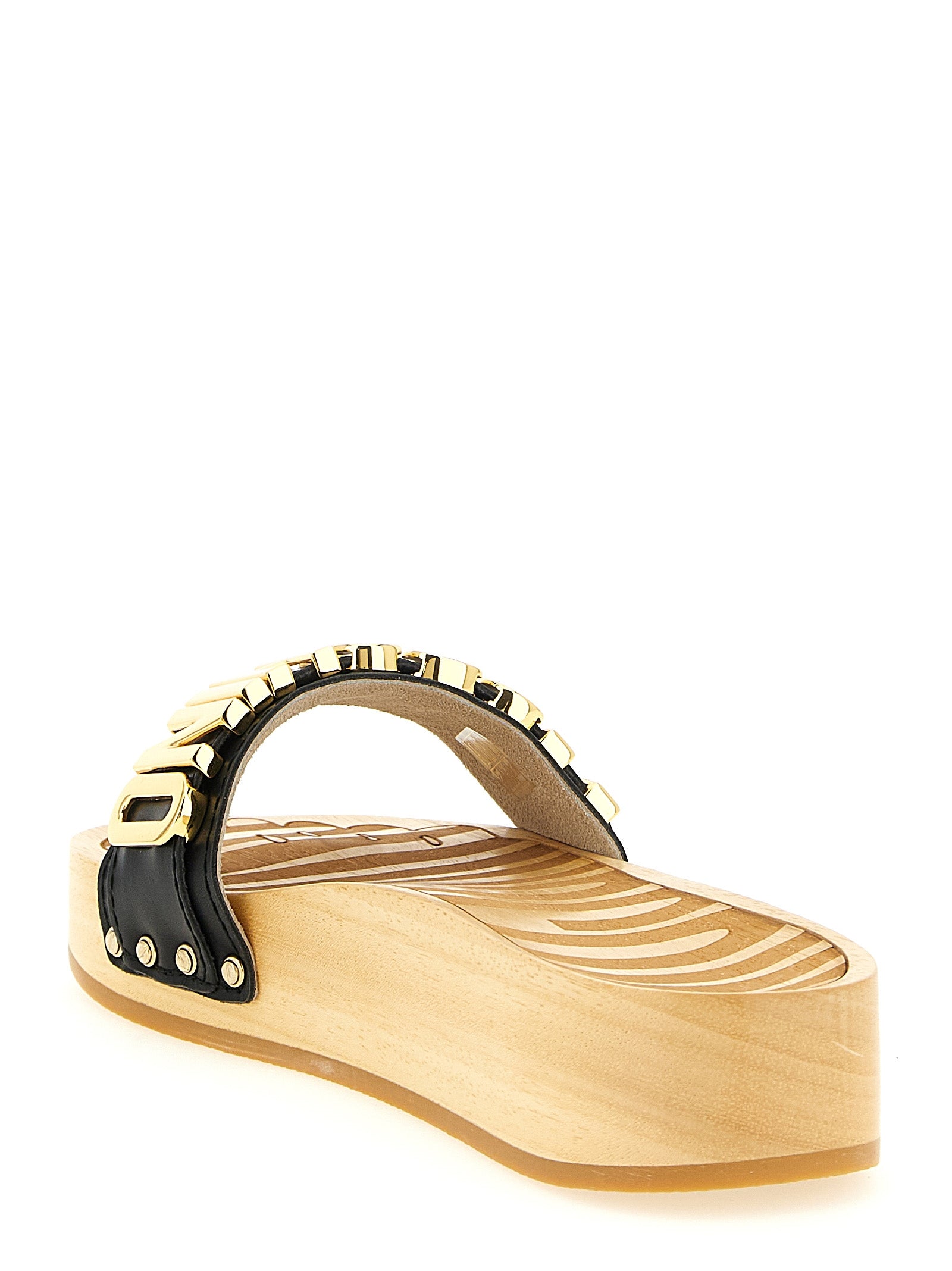 Black Calfskin Slides