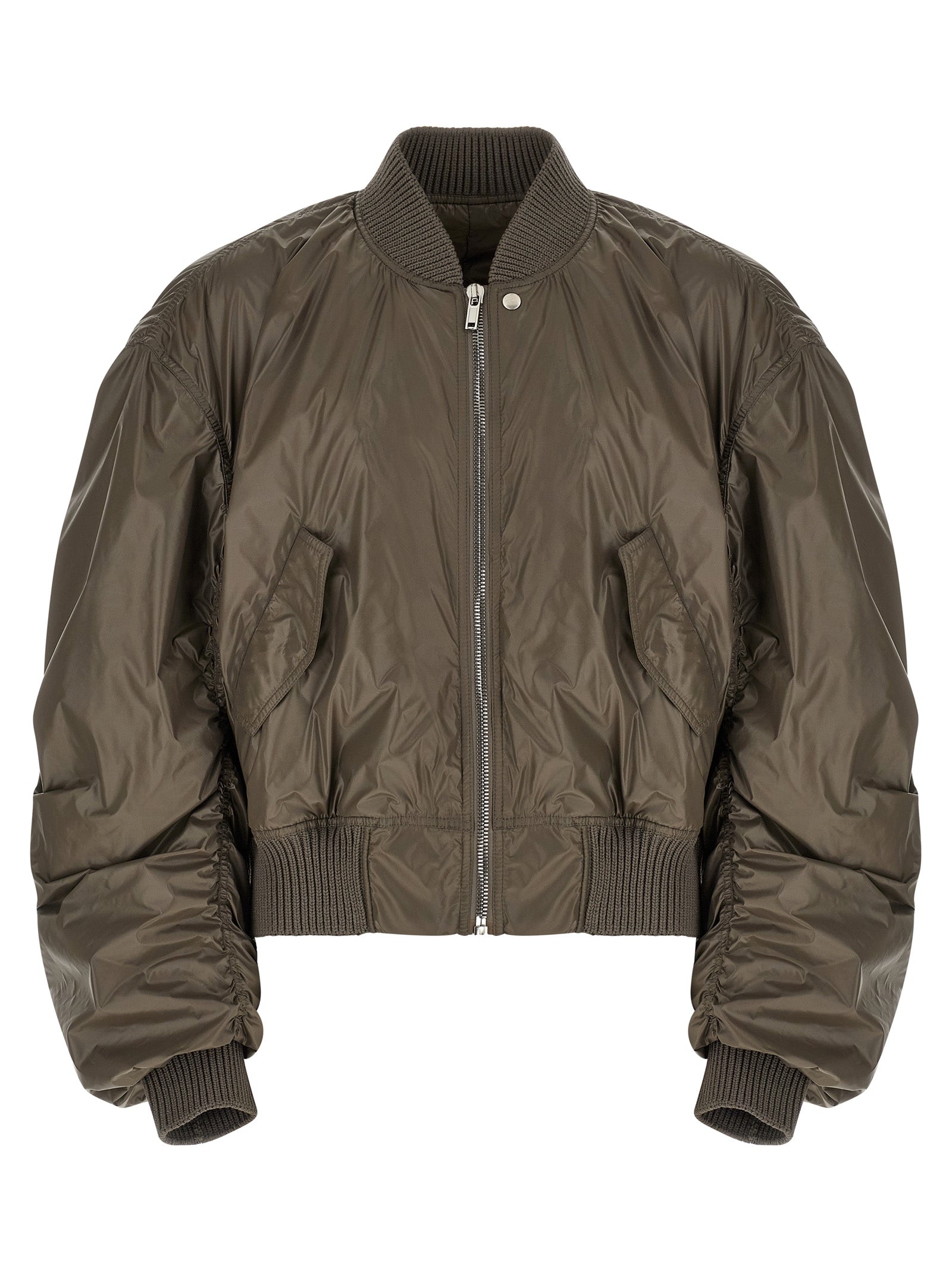Gray Nylon Bomber