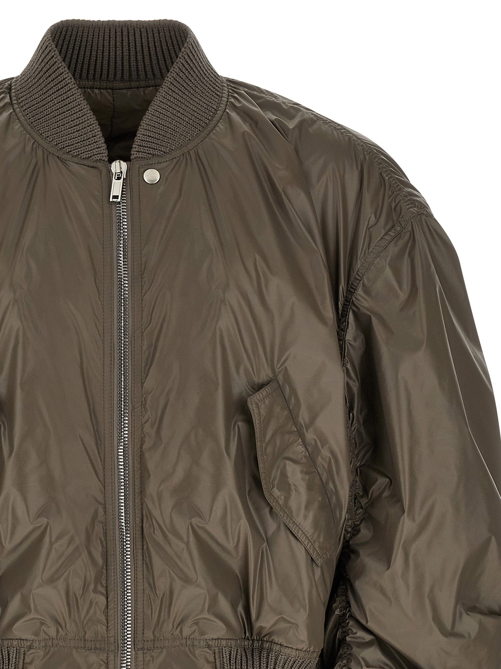 Gray Nylon Bomber