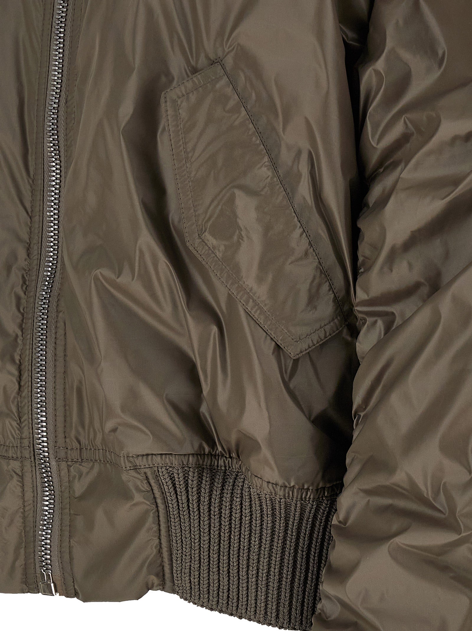 Gray Nylon Bomber