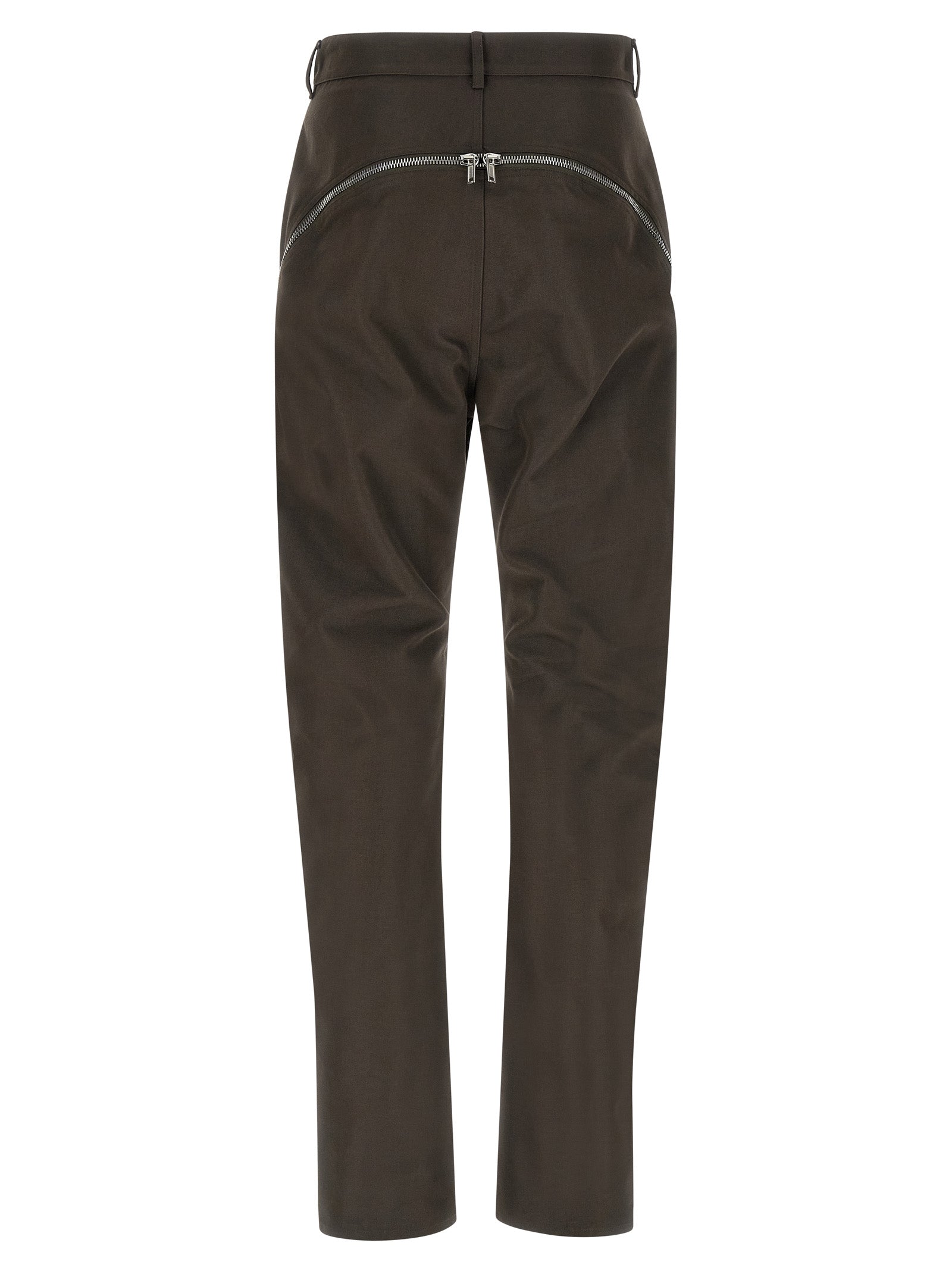 Brown Cotton Casual Pants