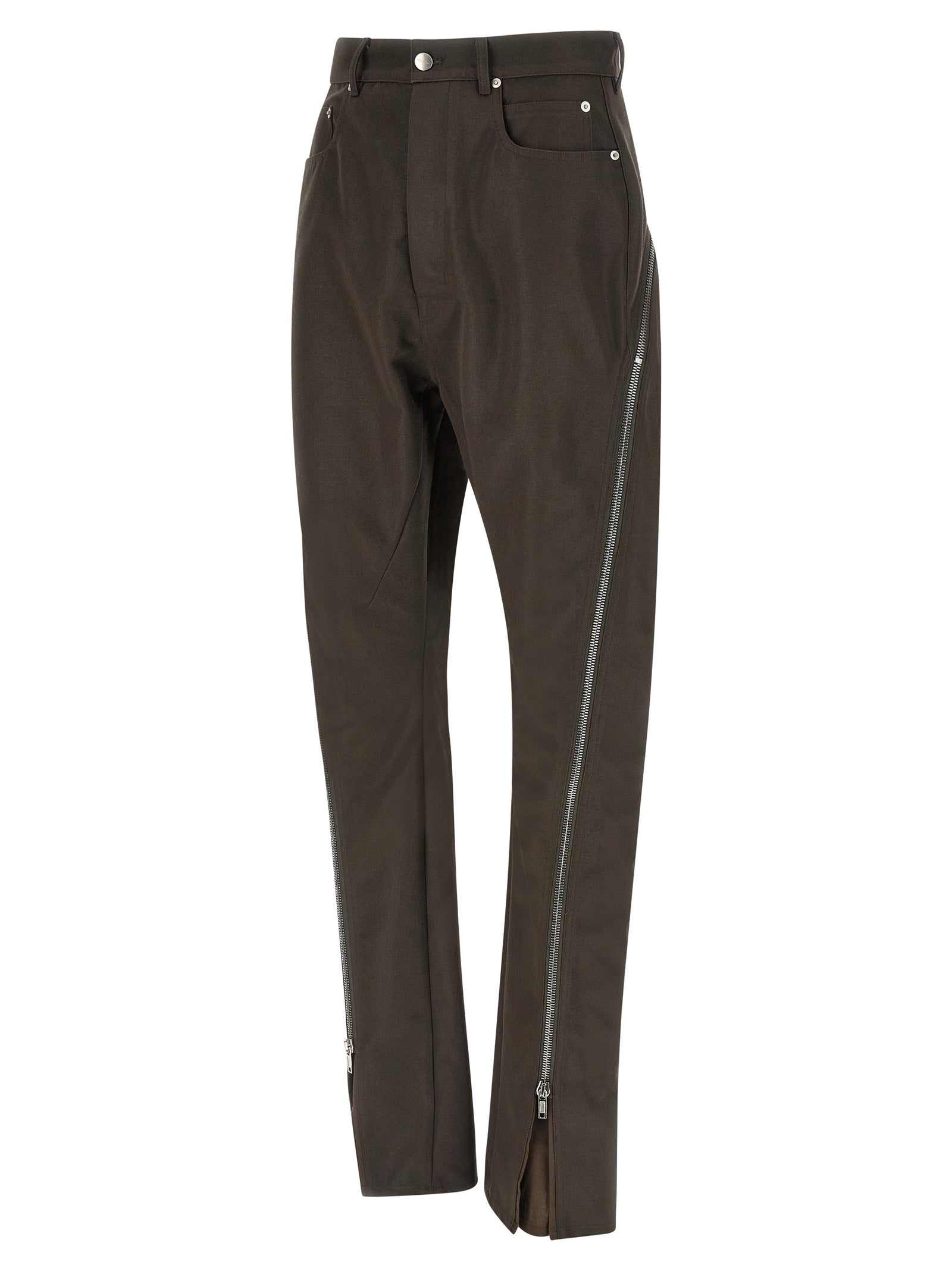 Brown Cotton Casual Pants