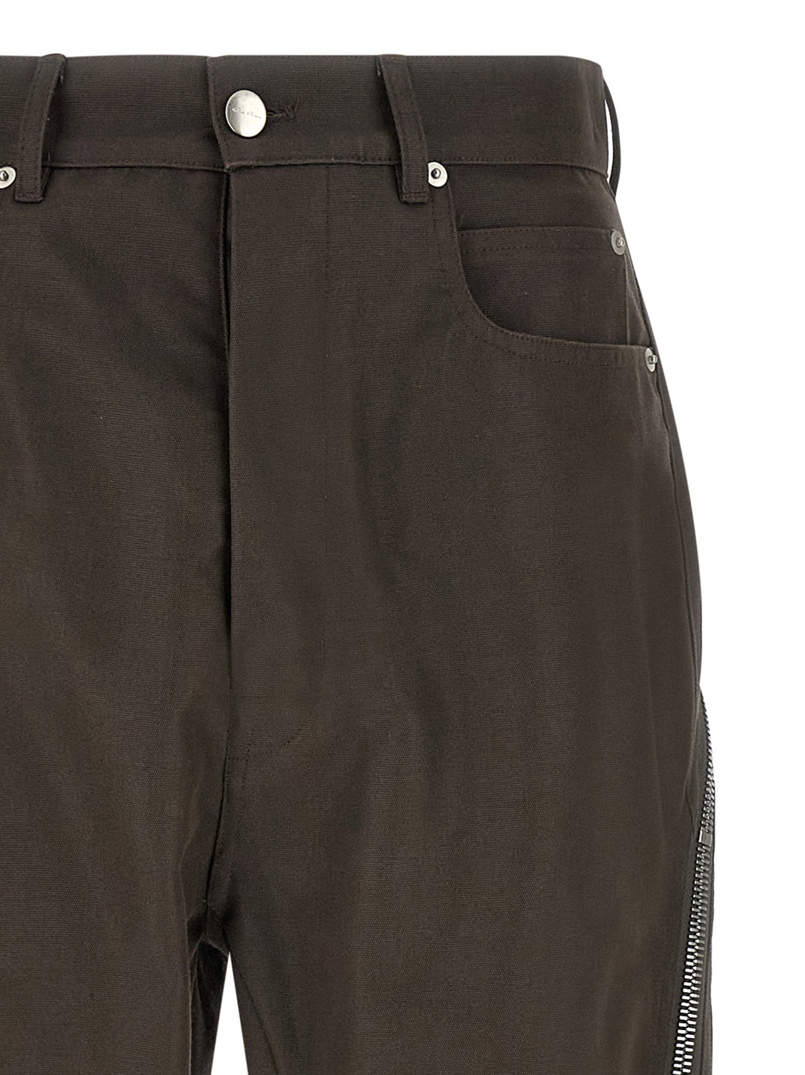 Brown Cotton Casual Pants