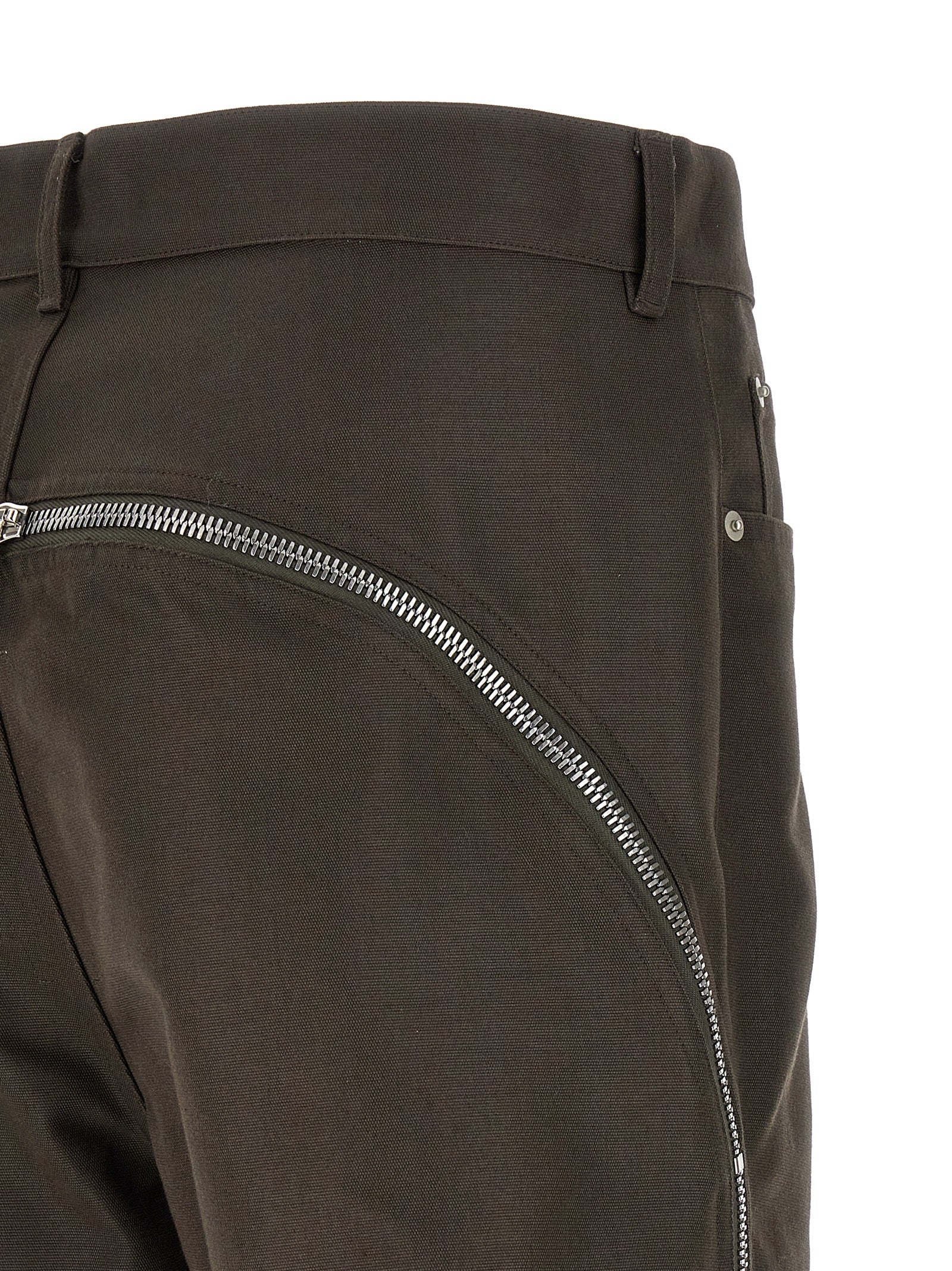 Brown Cotton Casual Pants