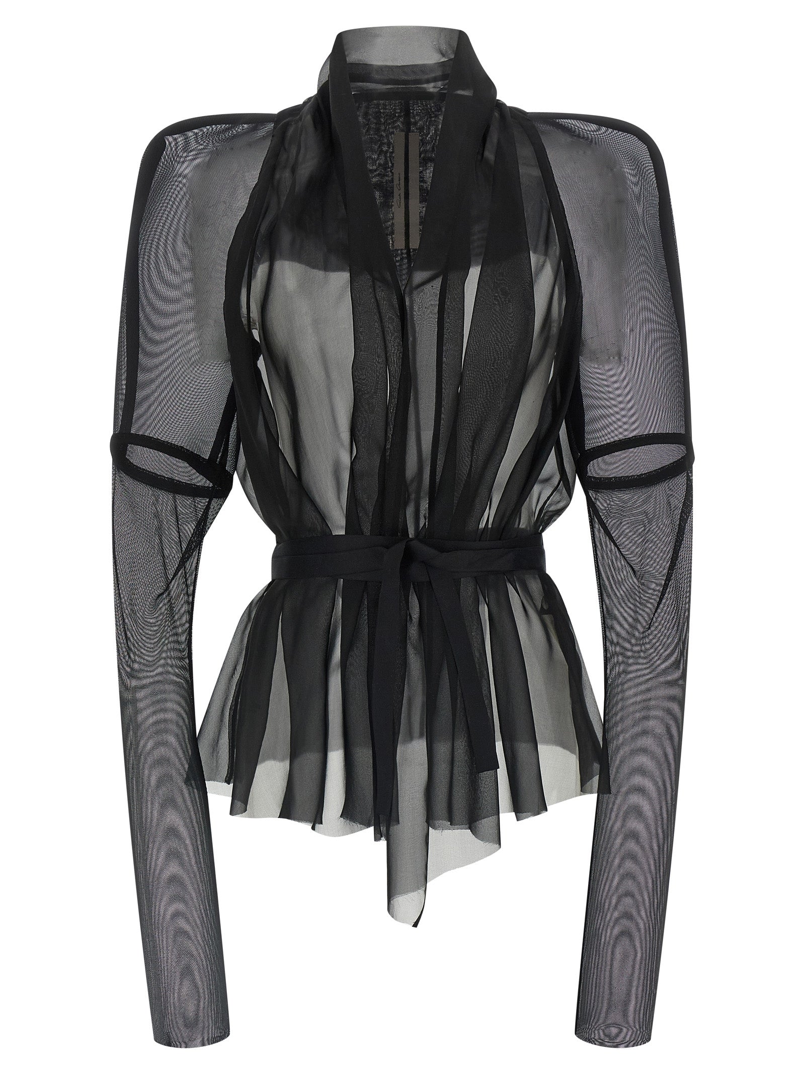 Black Silk Full-Length Jacket