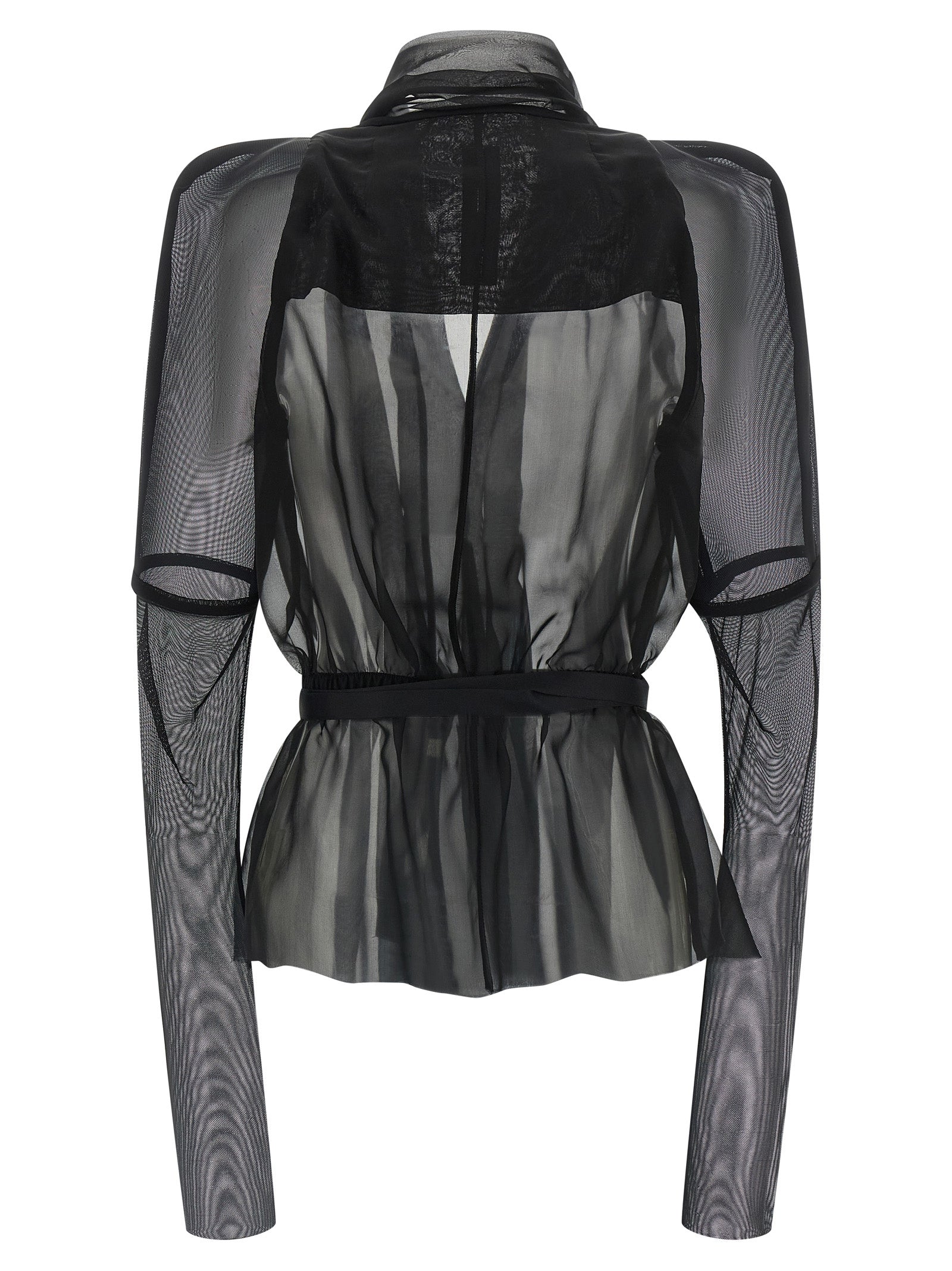 Black Silk Full-Length Jacket