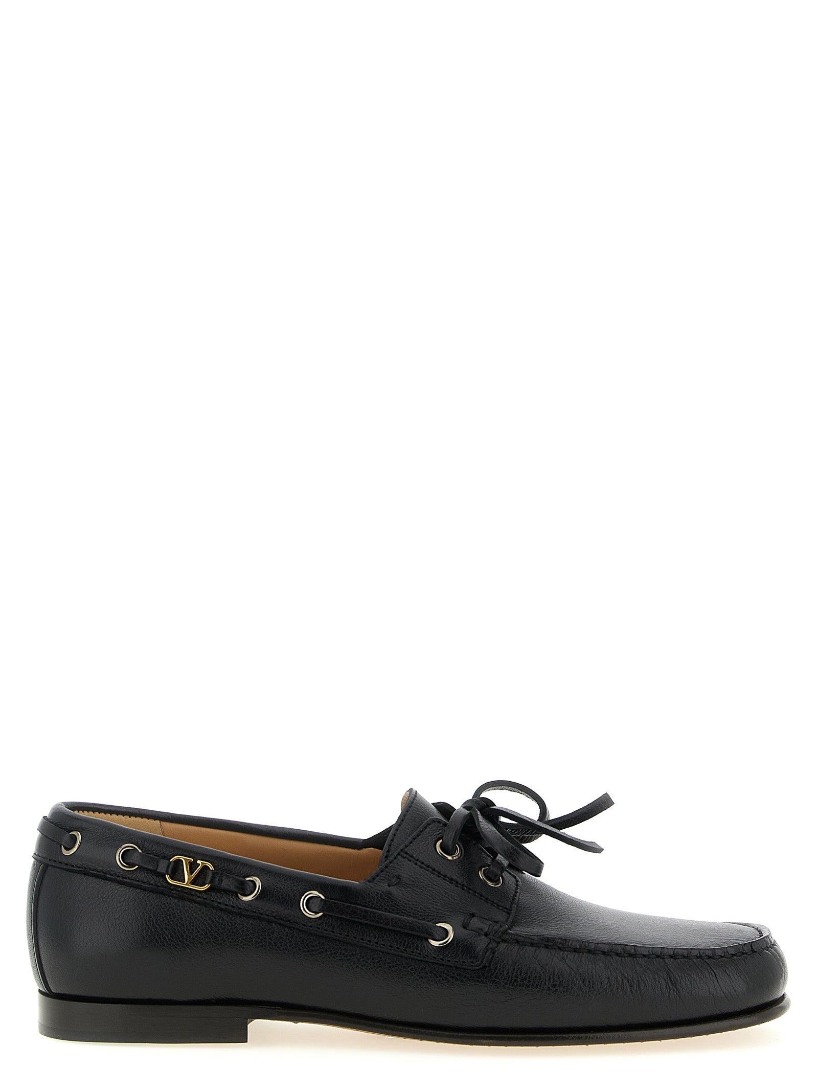 Black Buffalo Leather Slip-On Loafers