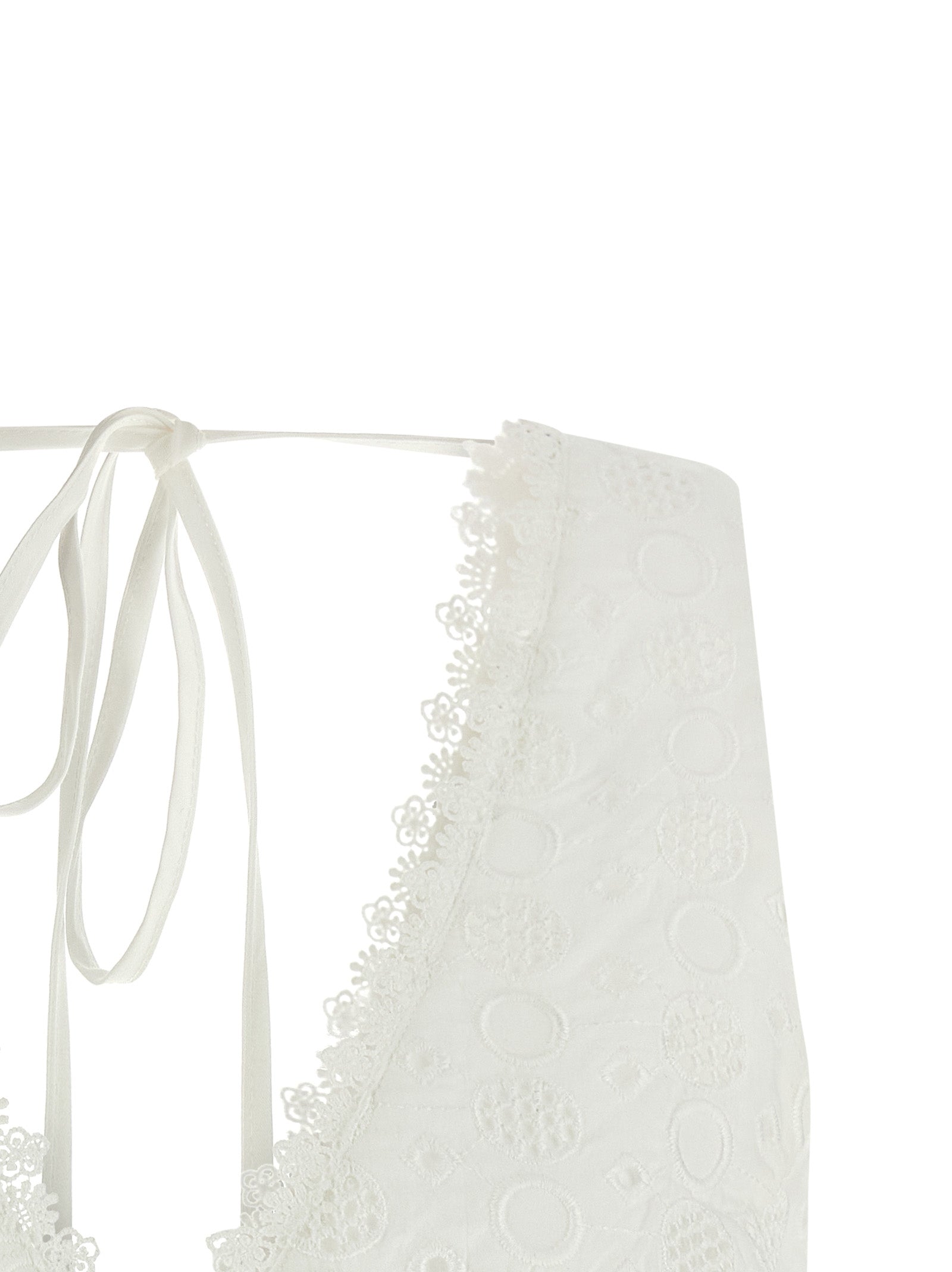 White Cotton Sleeveles T-Shirt