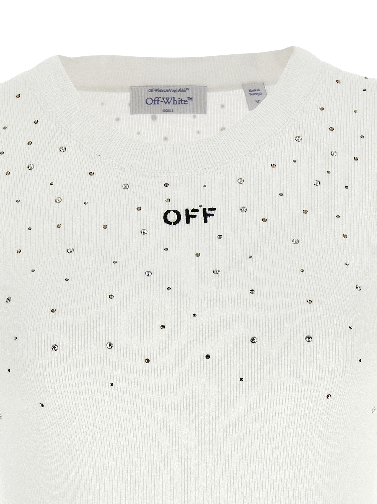 White Viscose Sleeveles T-Shirt