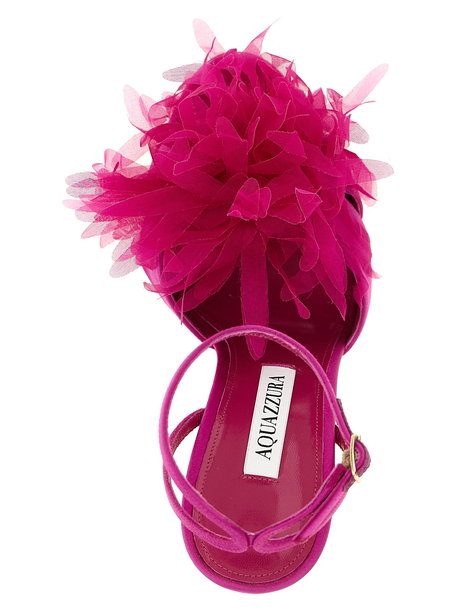 Fuchsia Textile Stiletto Heel Sandals