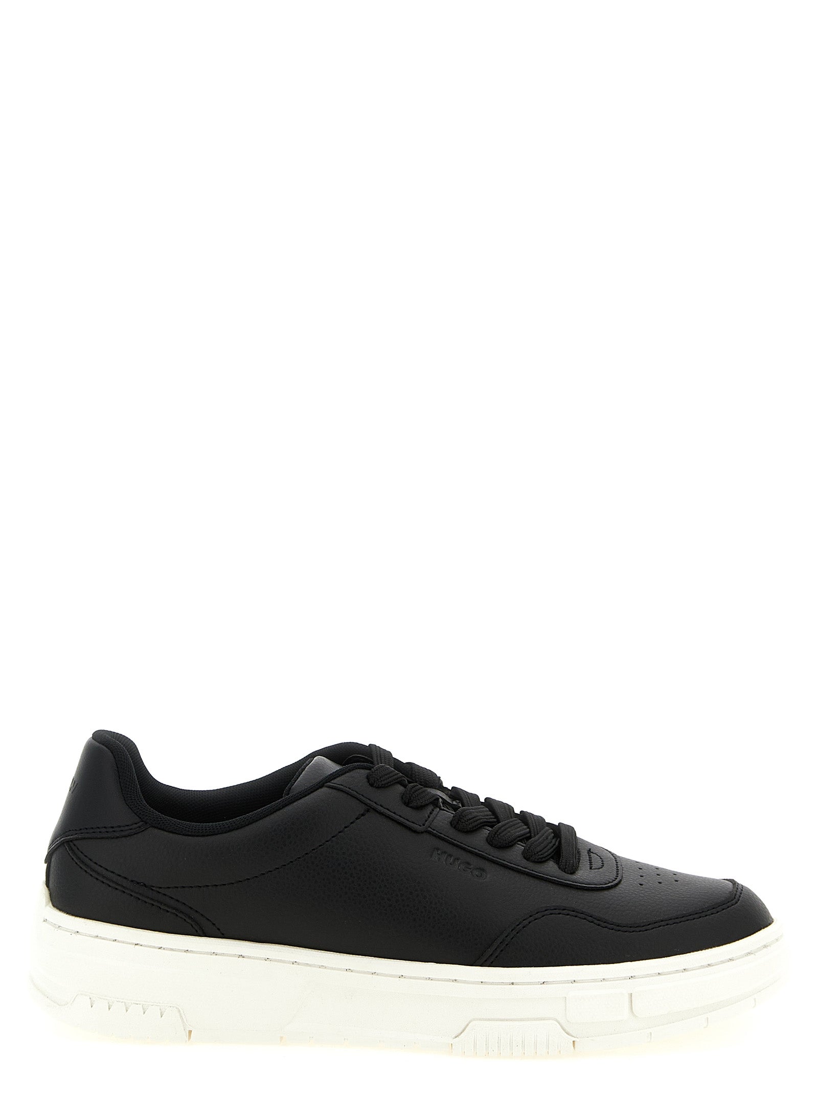 Black Polyester Low Top Sneakers