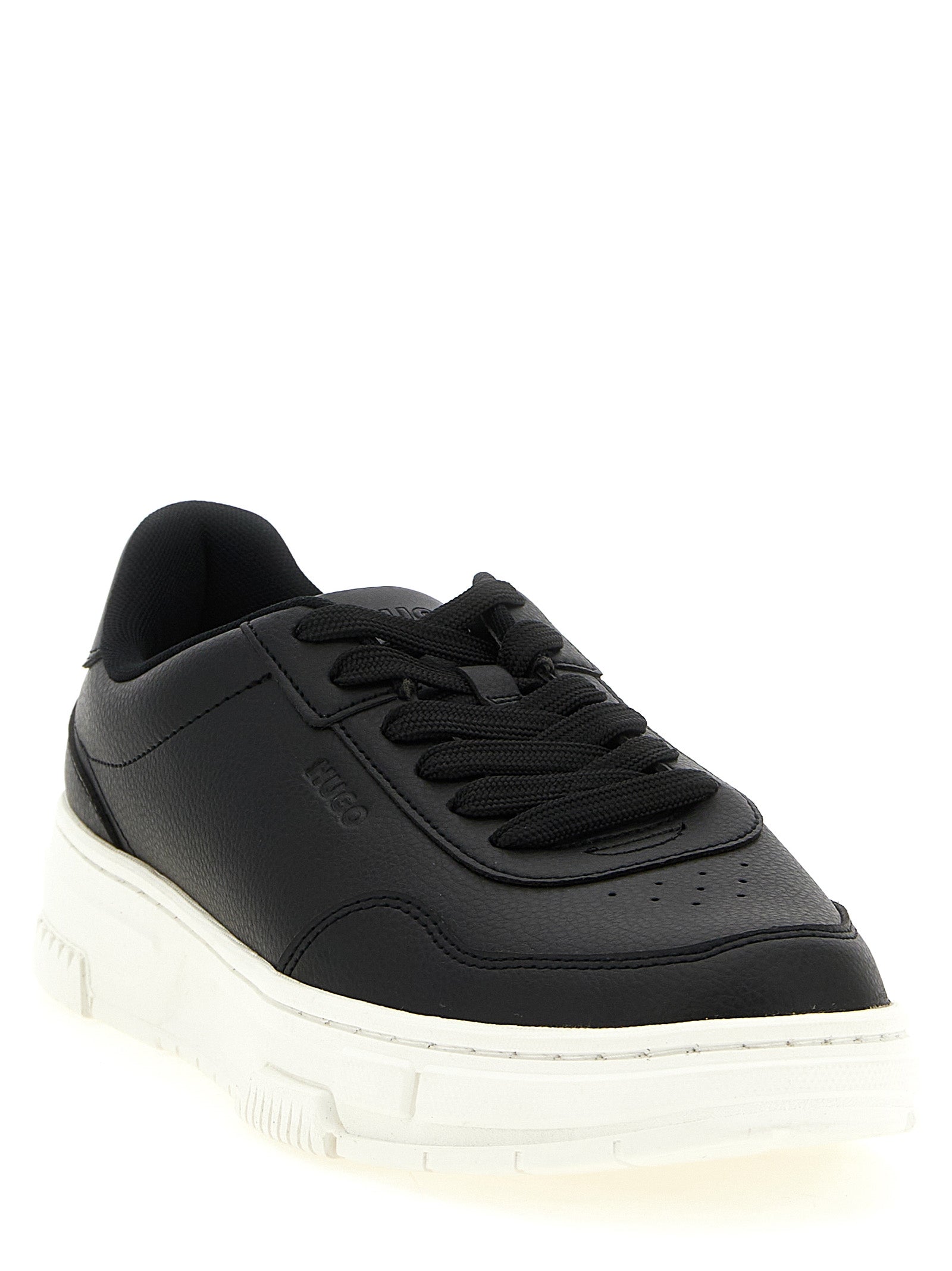 Black Polyester Low Top Sneakers