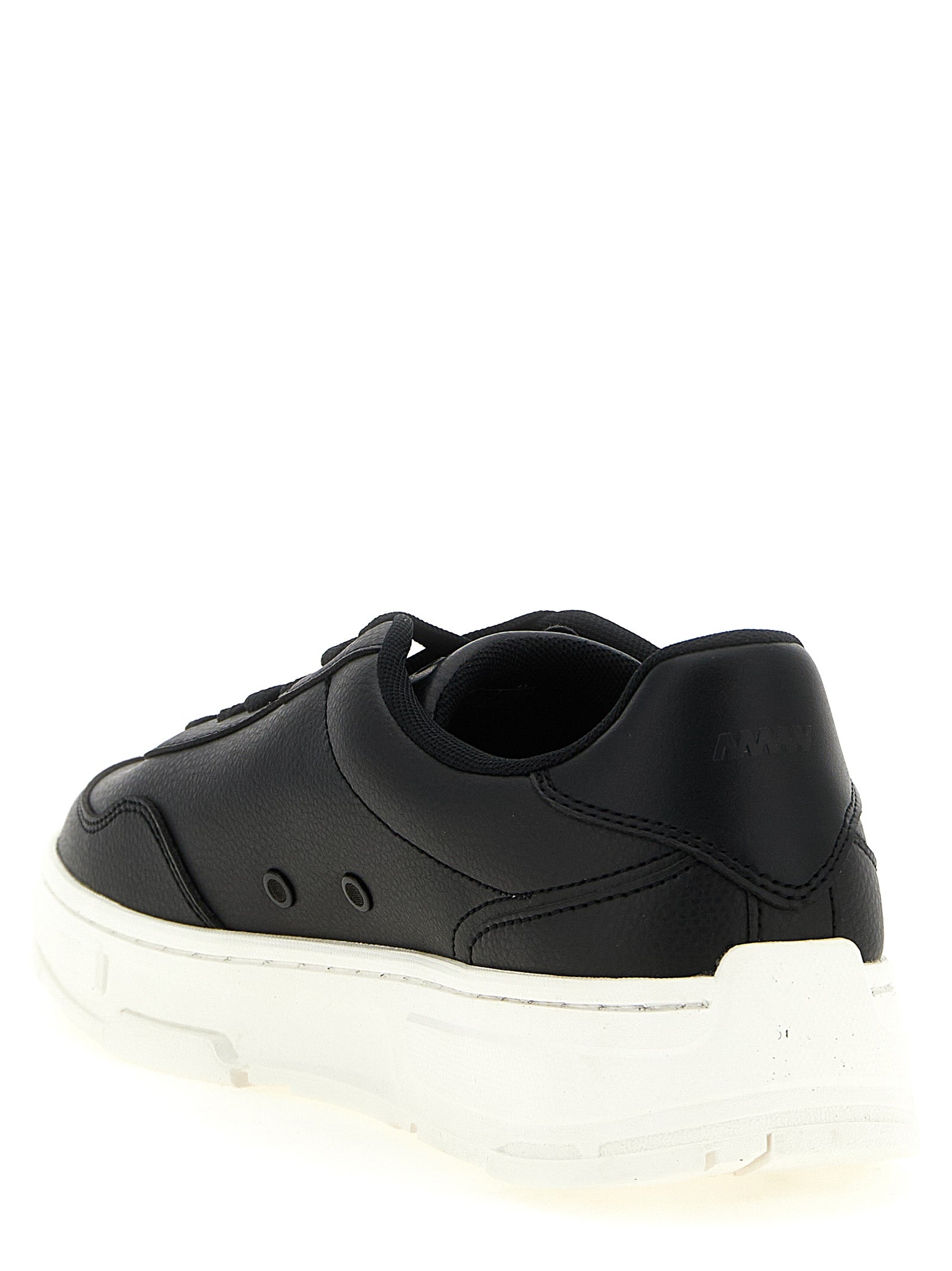 Black Polyester Low Top Sneakers