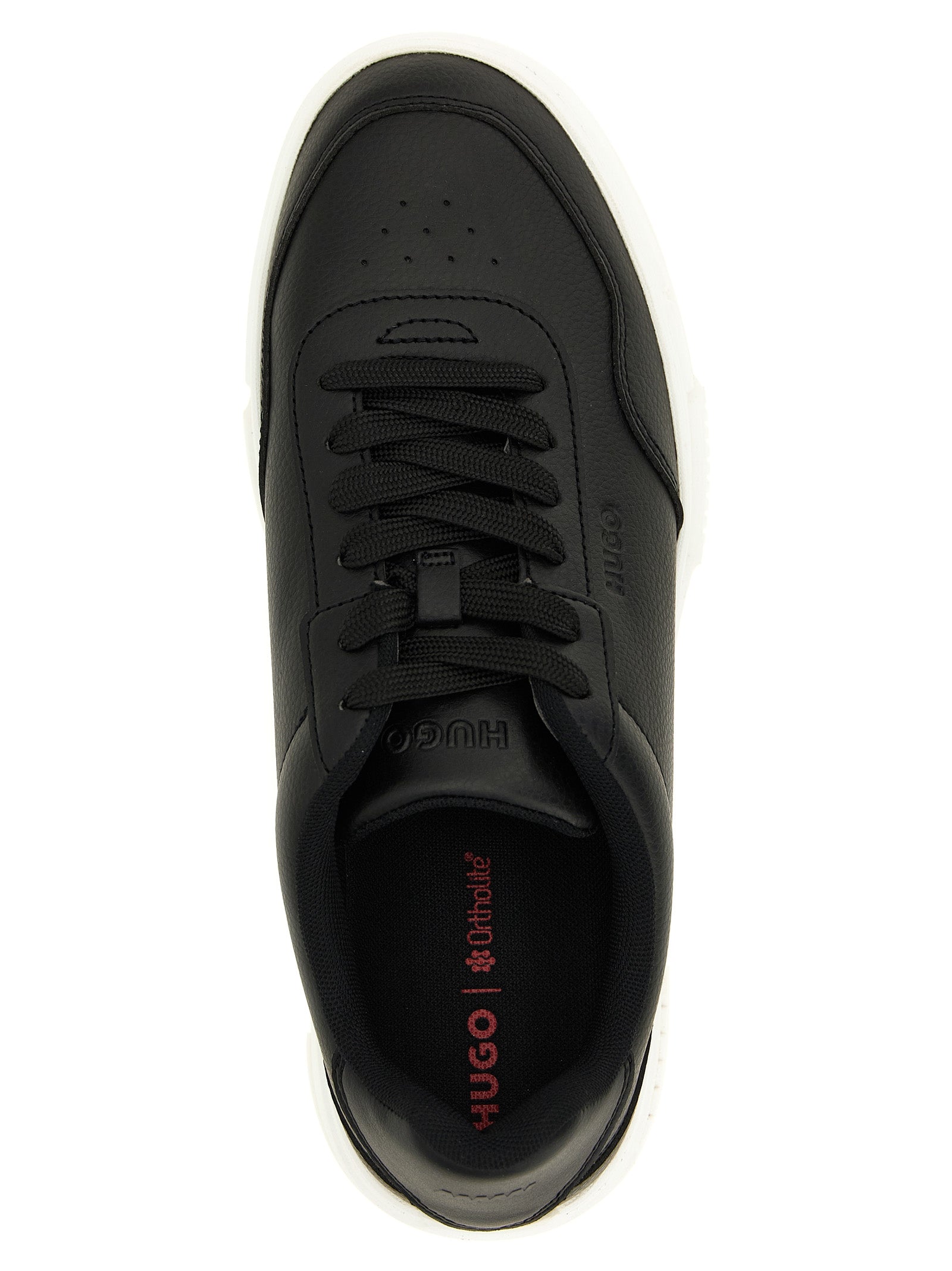Black Polyester Low Top Sneakers