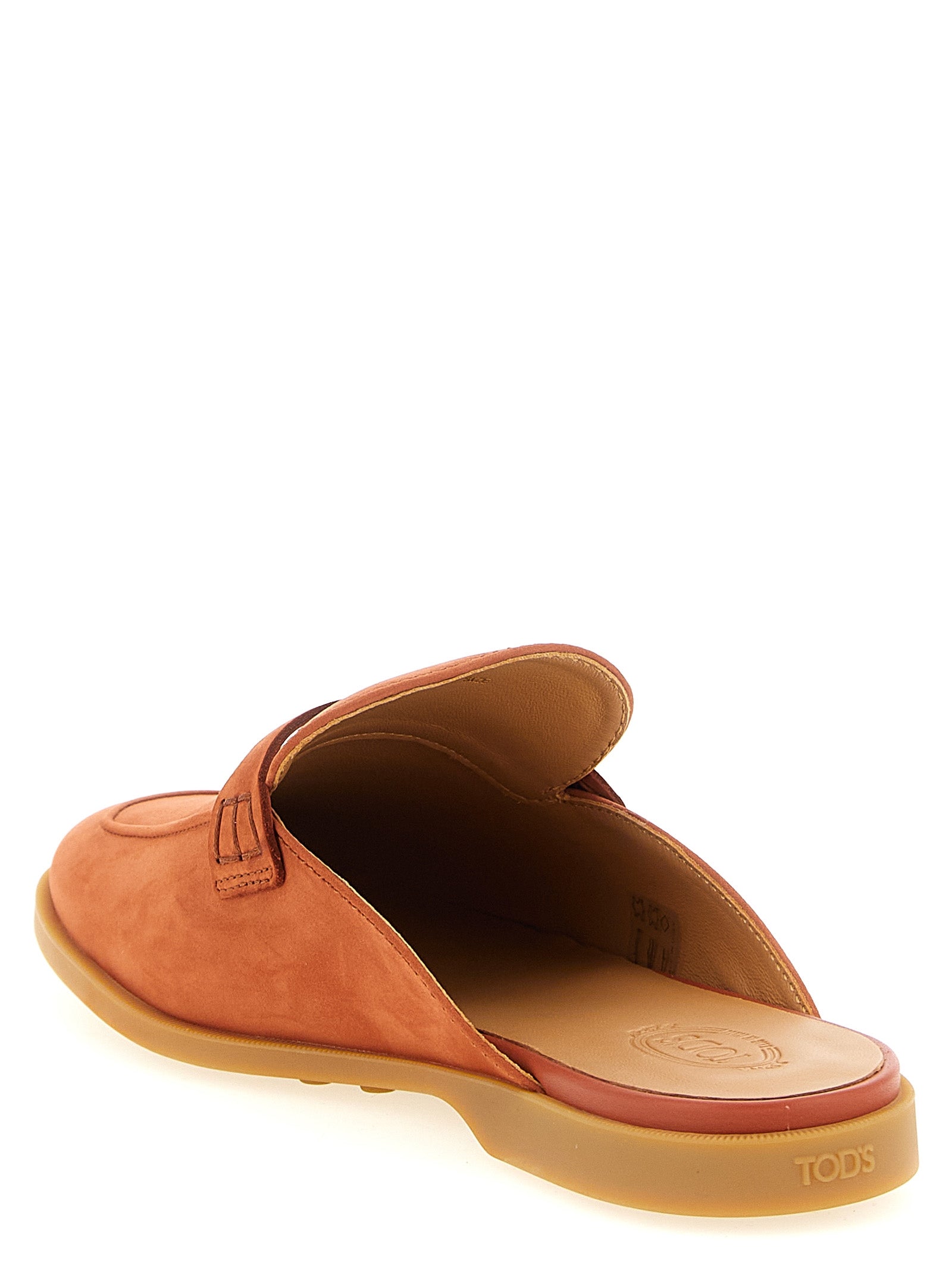 Orange Calfskin Mules