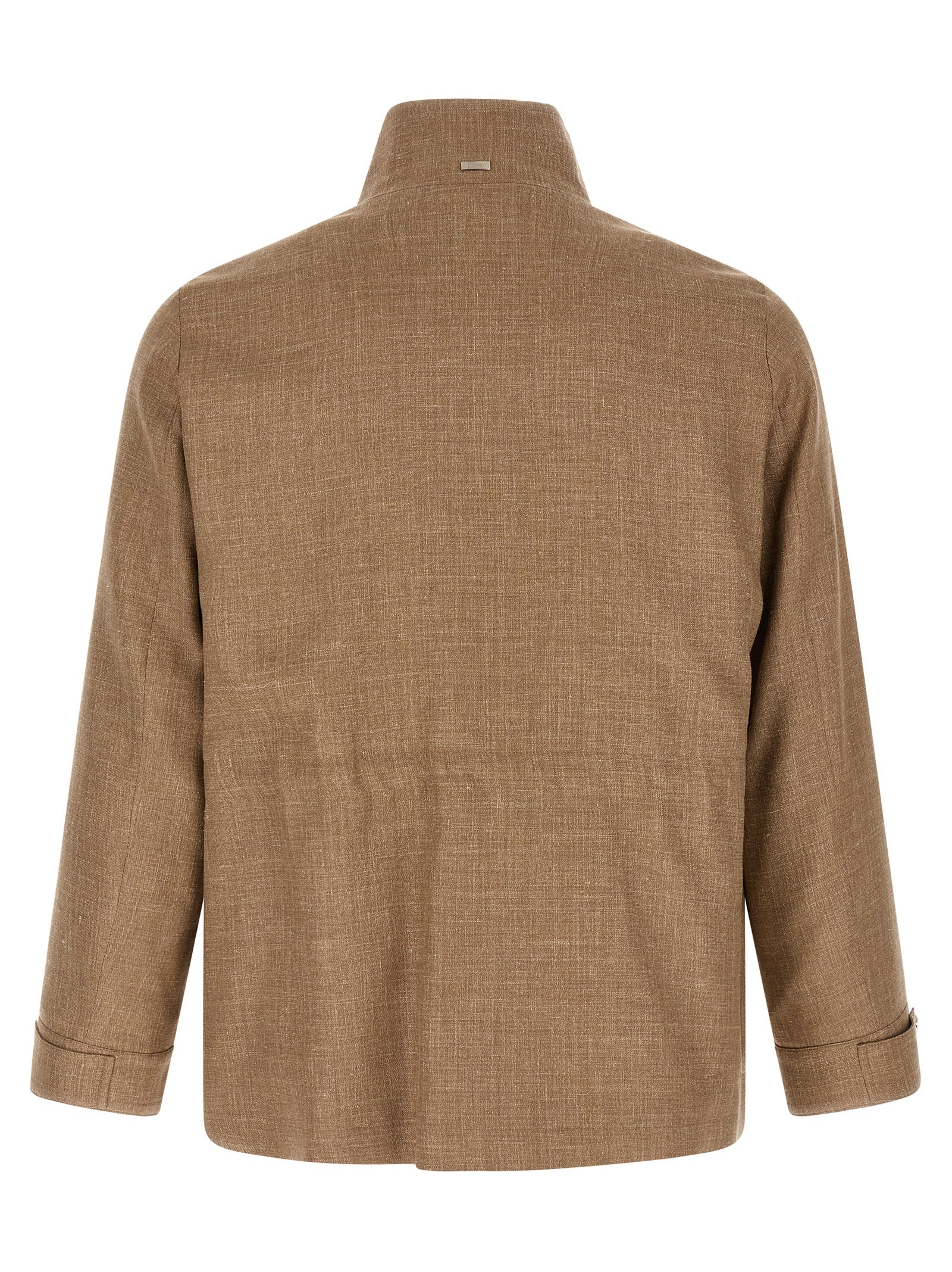 Beige Wool Full-Length Jacket