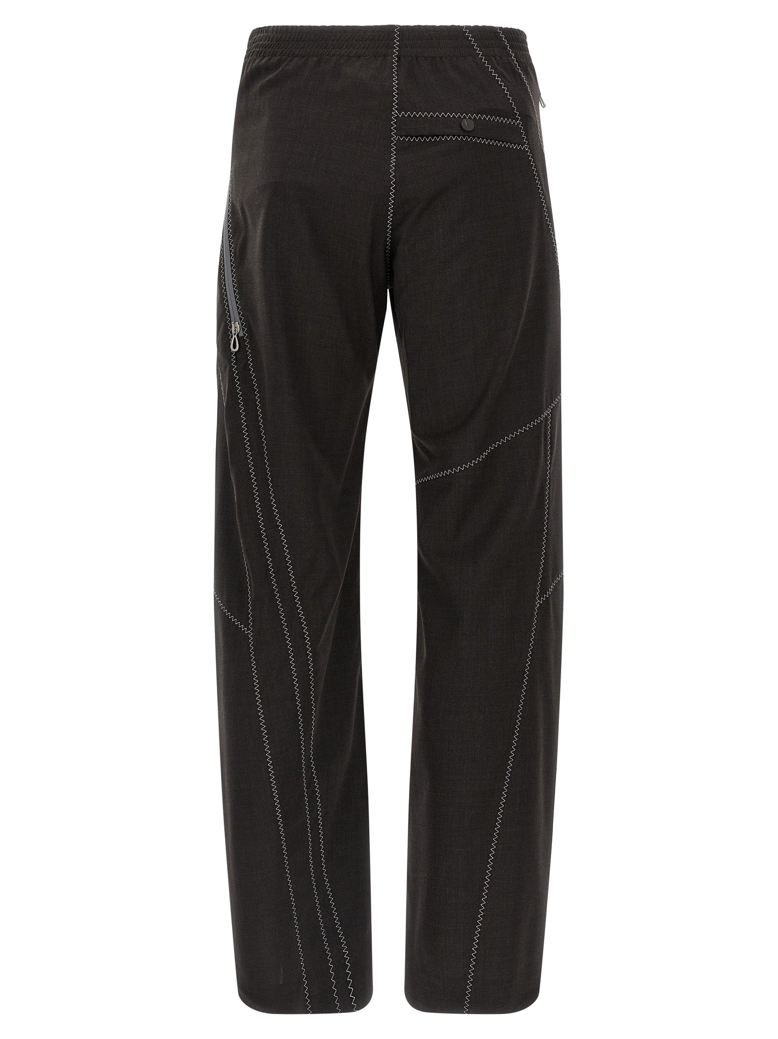 Brown Virgin Wool Casual Pants