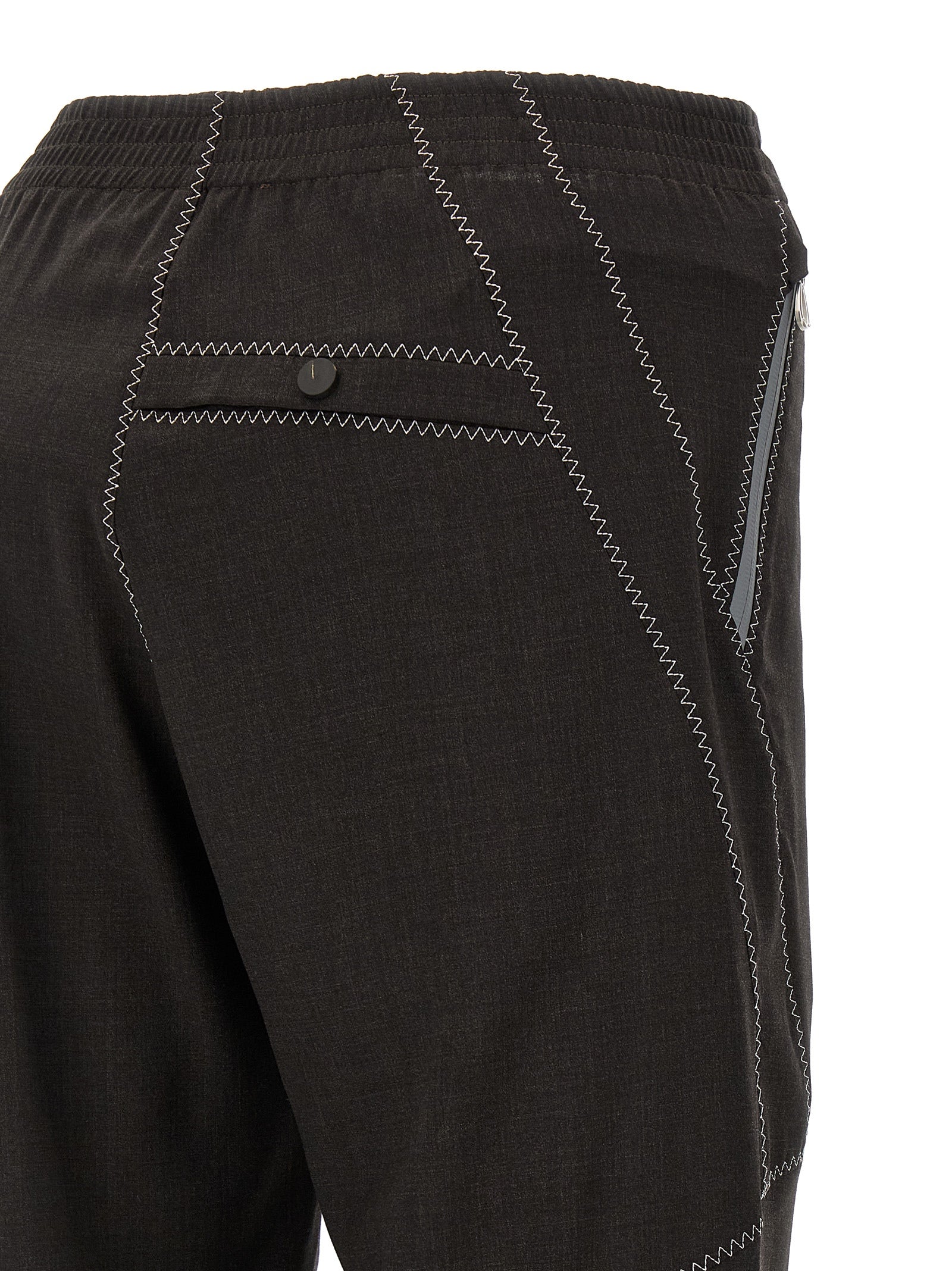 Brown Virgin Wool Casual Pants