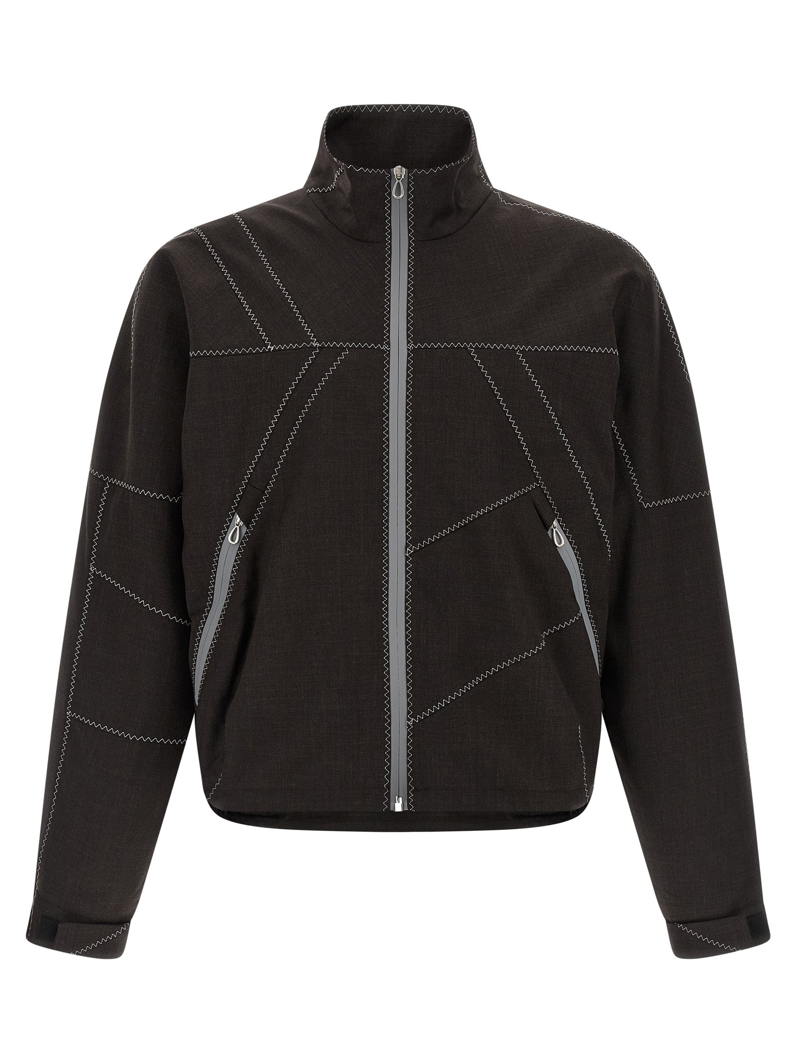 Brown Virgin Wool Full-Length Jacket