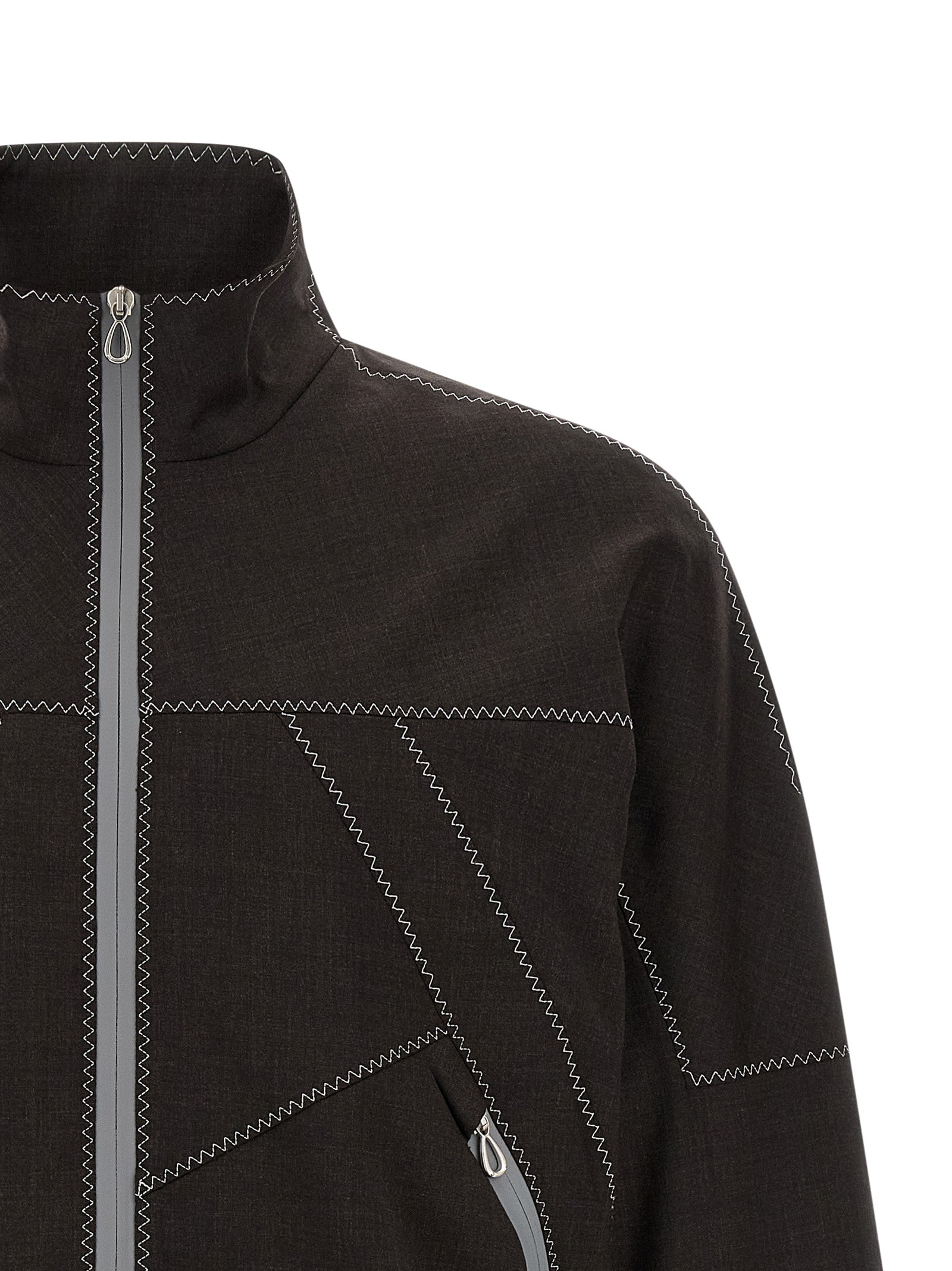 Brown Virgin Wool Full-Length Jacket